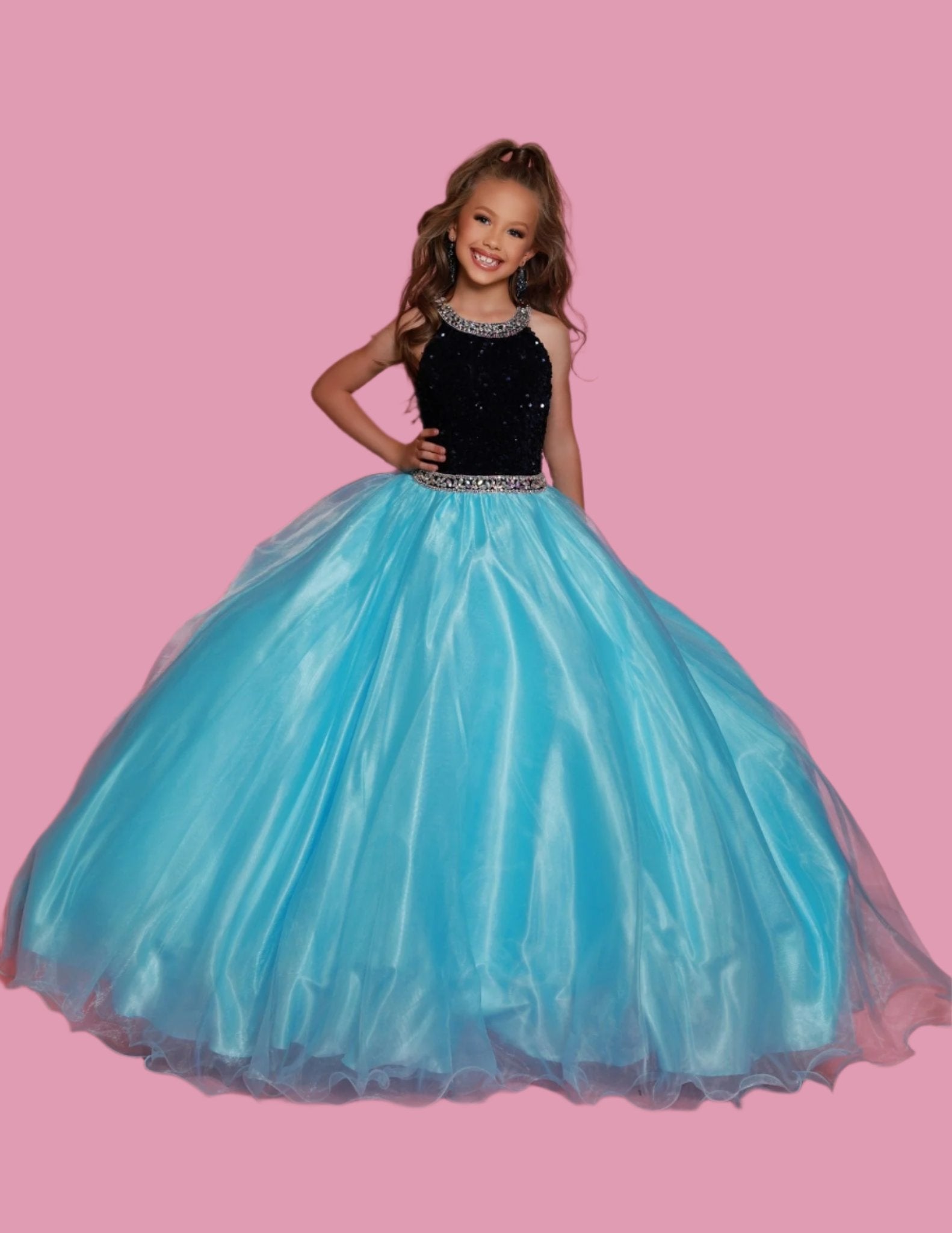 Ice blue cheap girls dress