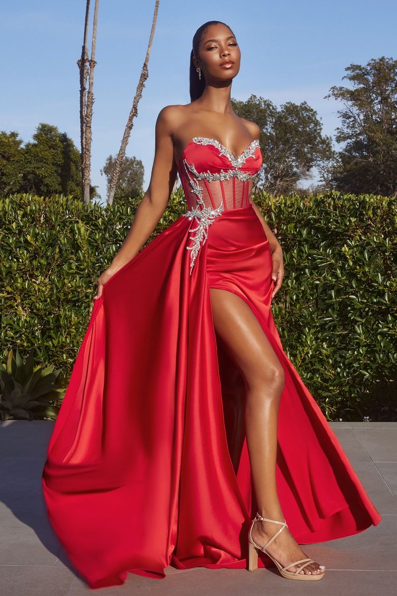 Red hot evening gown size 8 waist