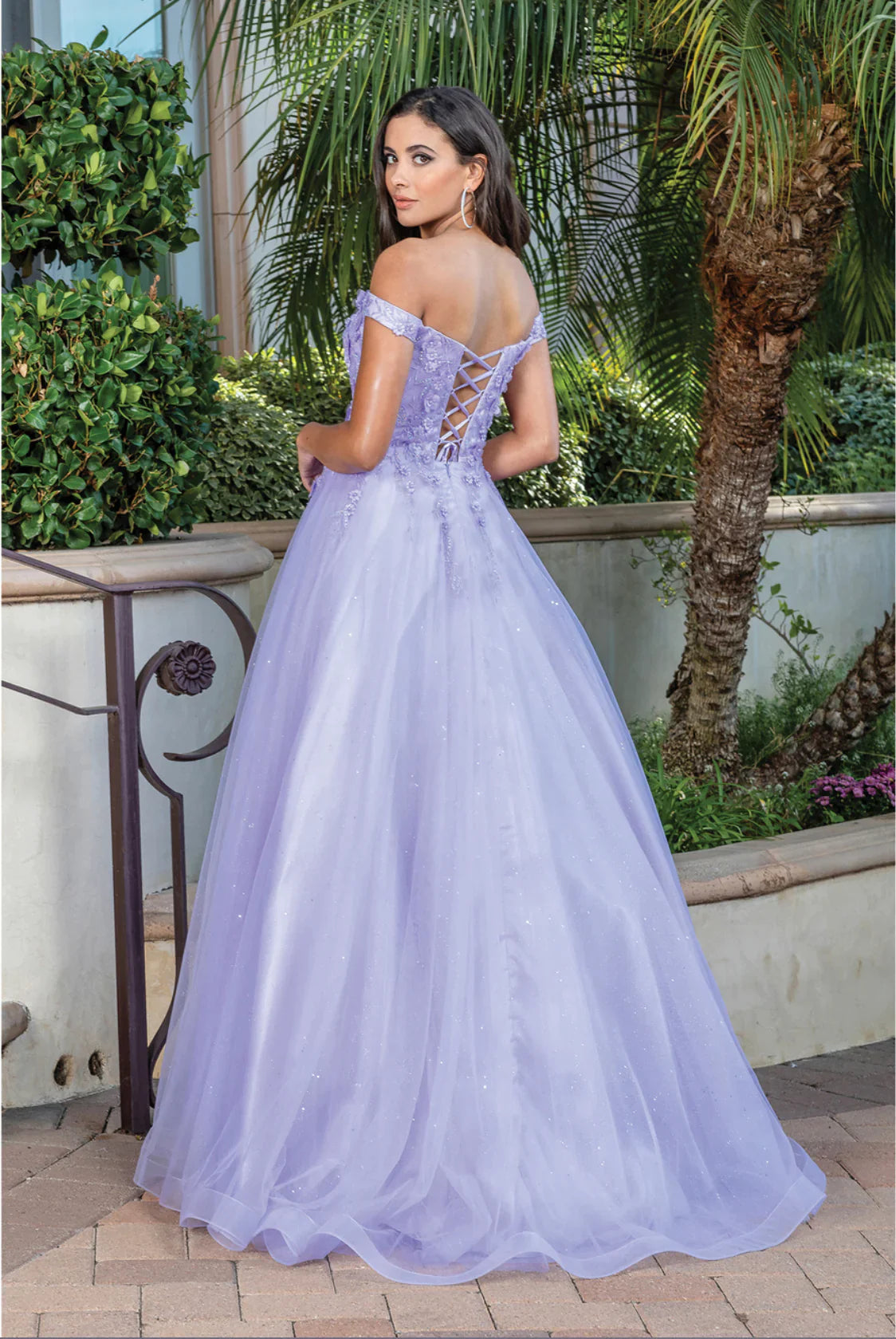 Chiffon A-line One Shoulder Lace Prom Dresses MP633