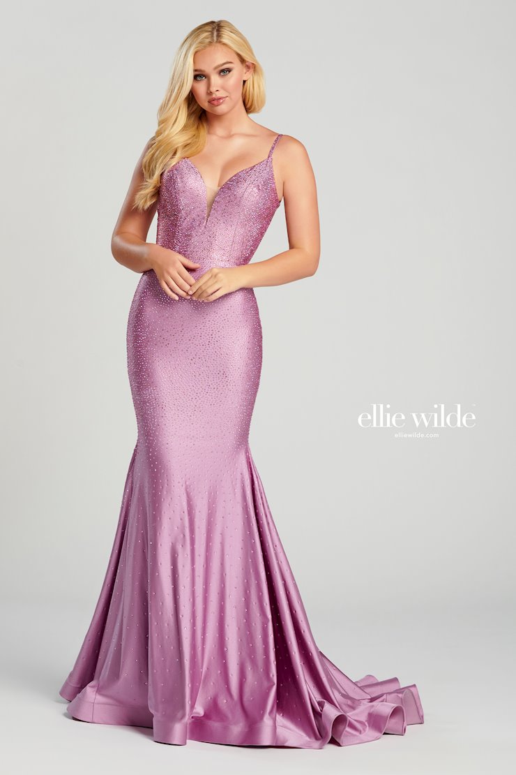 Ellie Wilde EW120012 Long Crystal Jersey Backless Prom Dress Mermaid P –  Glass Slipper Formals