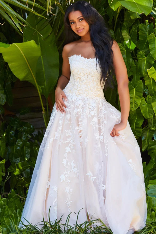 White lace 2024 prom dresses