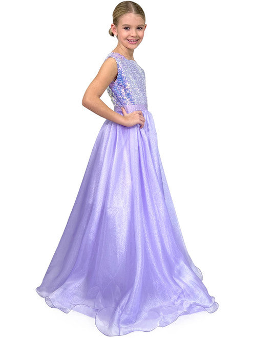 Marc Defang 5009 size 4 Lilac Girls Pageant Dress Long A Line