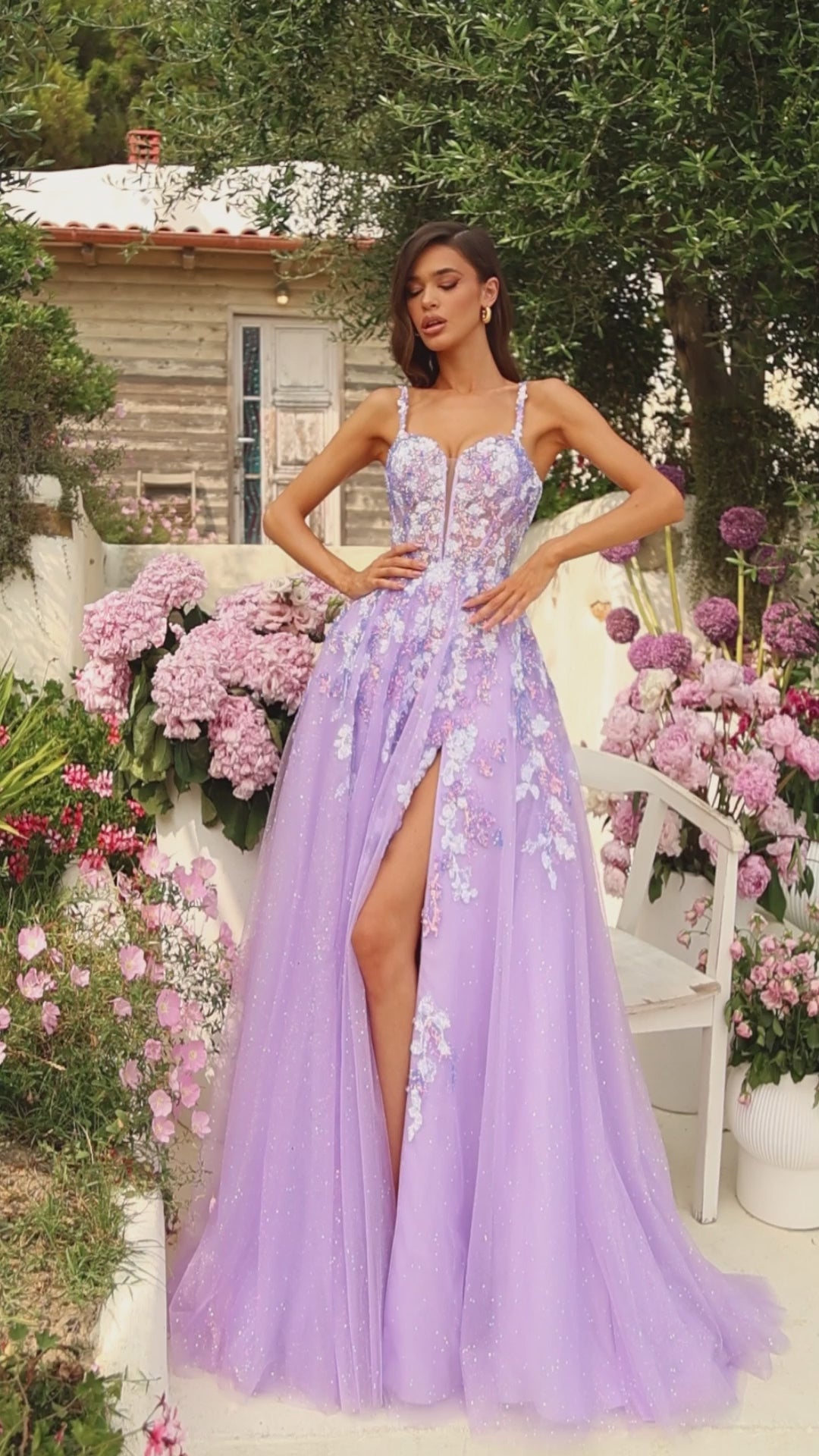 Amarra 88754 Shimmer Sheer Corset Sequin Prom Dress Ballgown Maxi Slit ...
