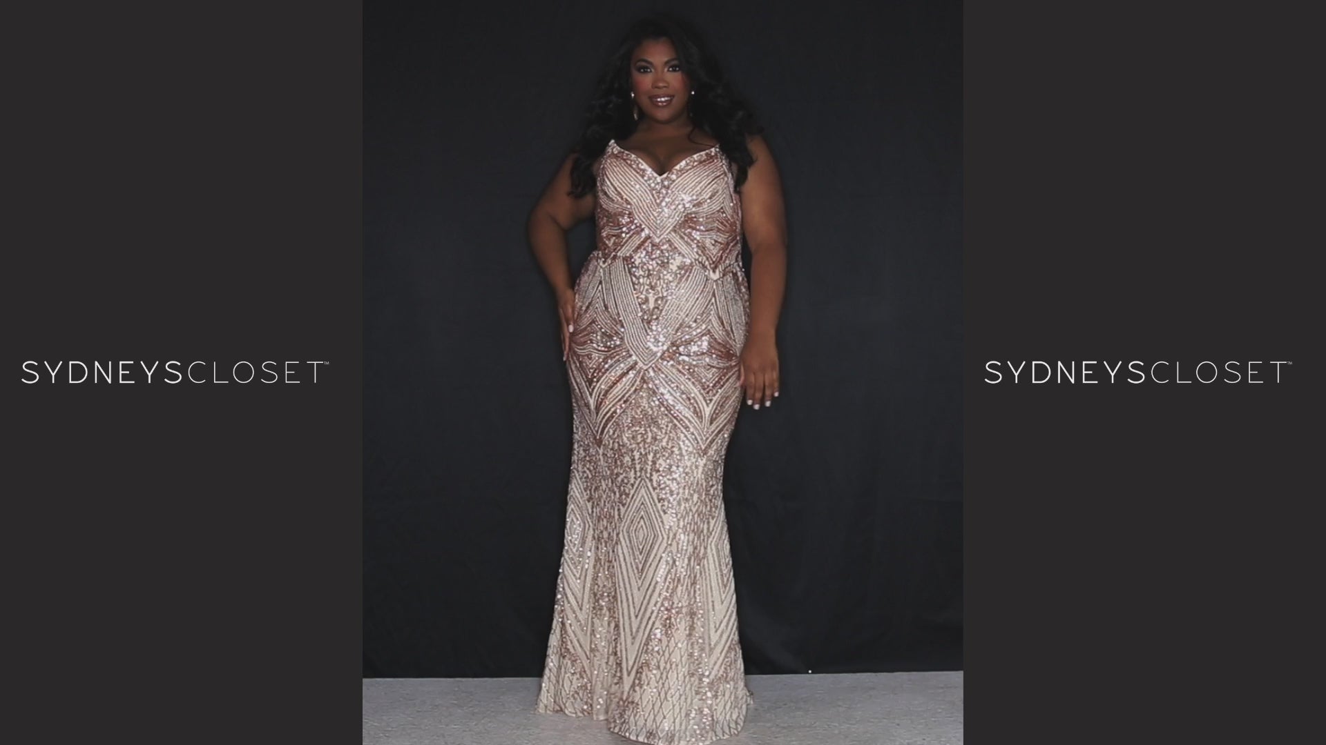 Plus size rose gold long dress best sale