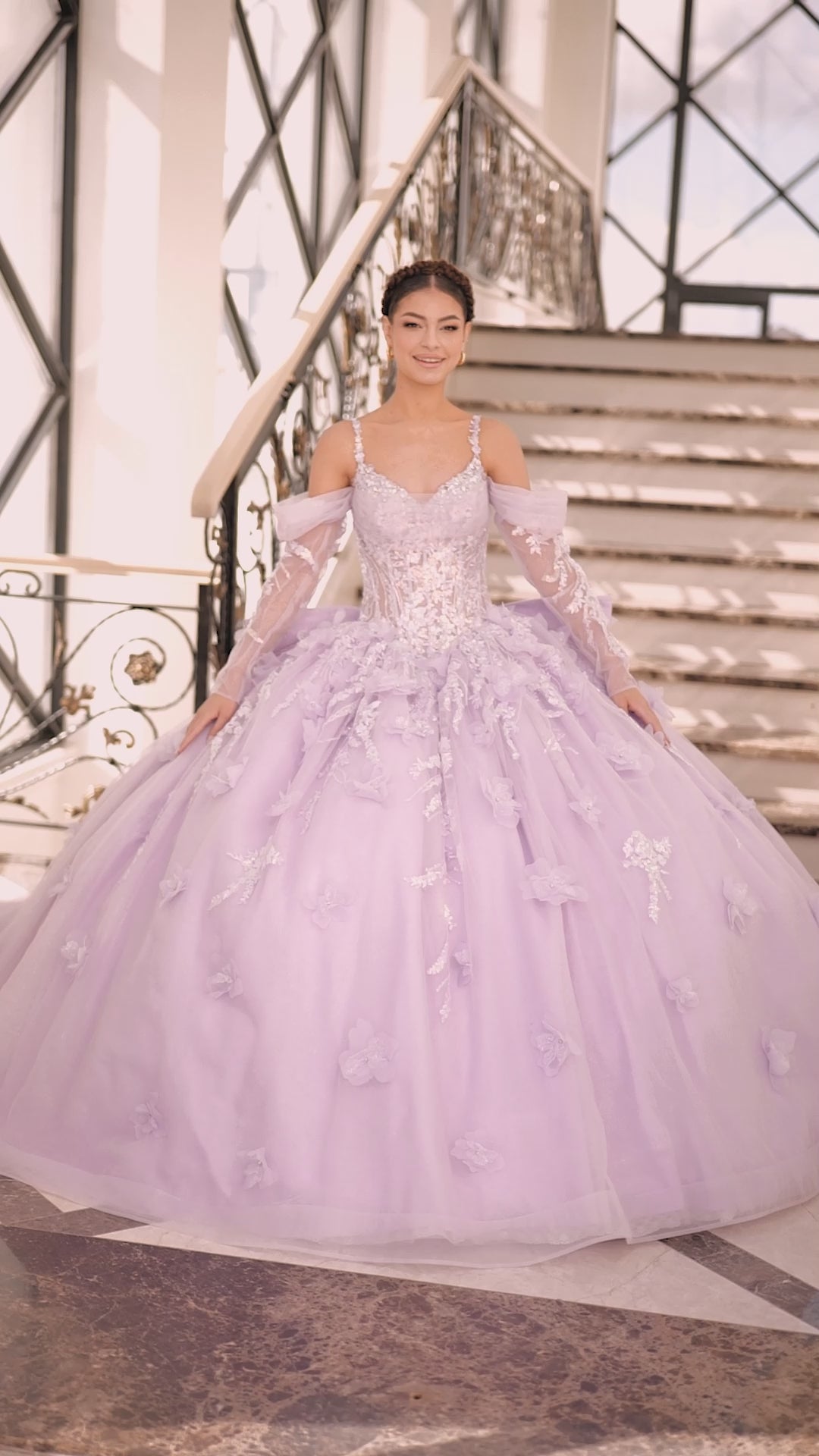 Amarra 54204 Size 0 hot Pink Quinceanera Dress Train Long Sleeve Bow F Glass Slipper Formals