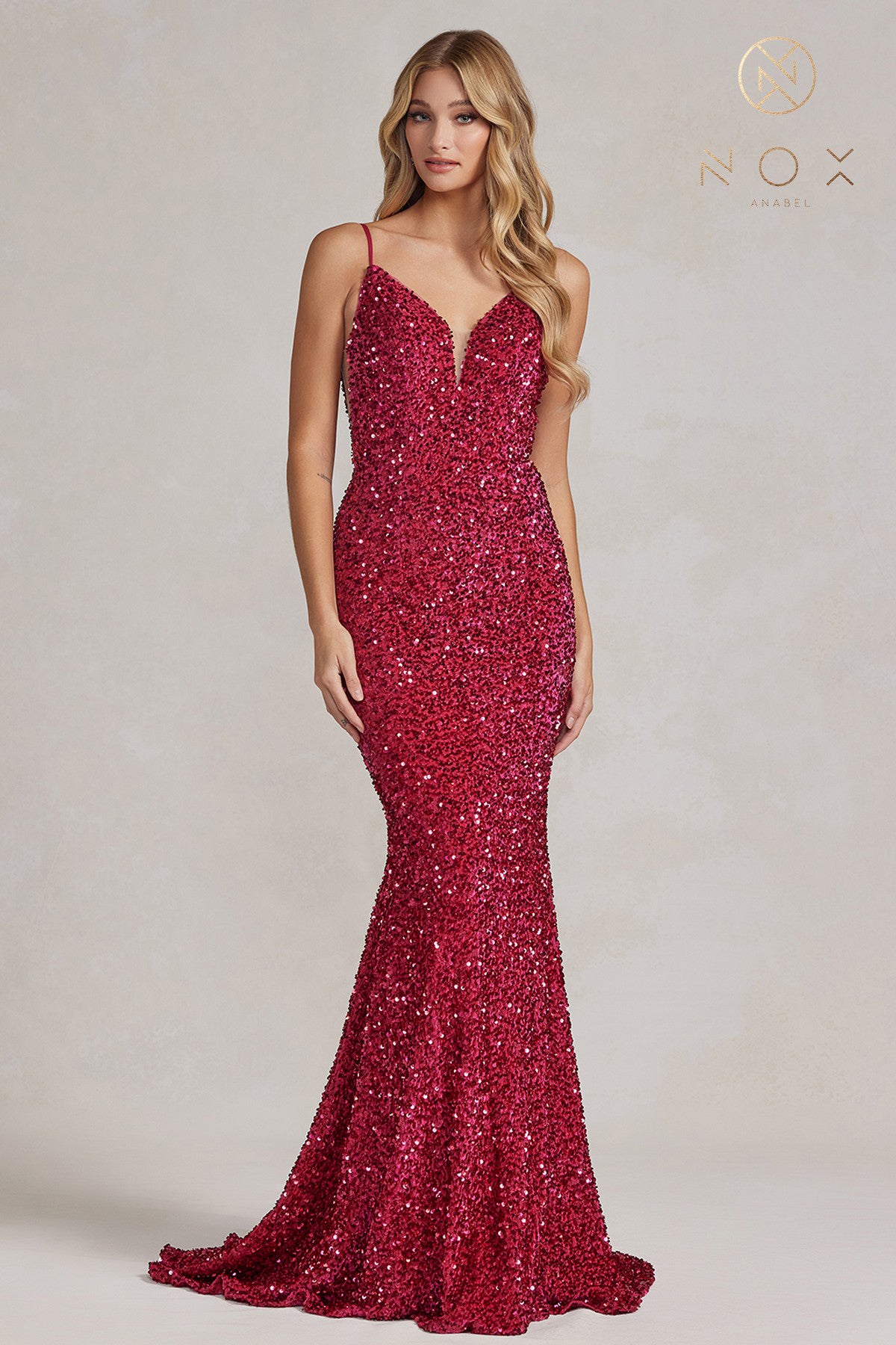 sparkly fitted red prom dress