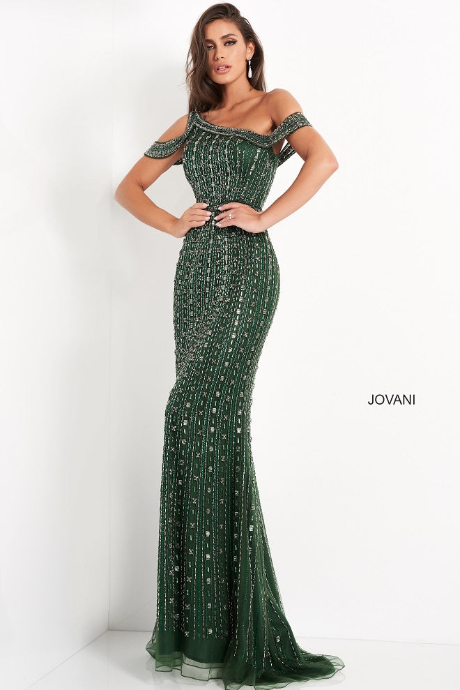 Jovani 03124 One Shoulder Evening Gown Pageant Dress Beaded – Glass Slipper  Formals