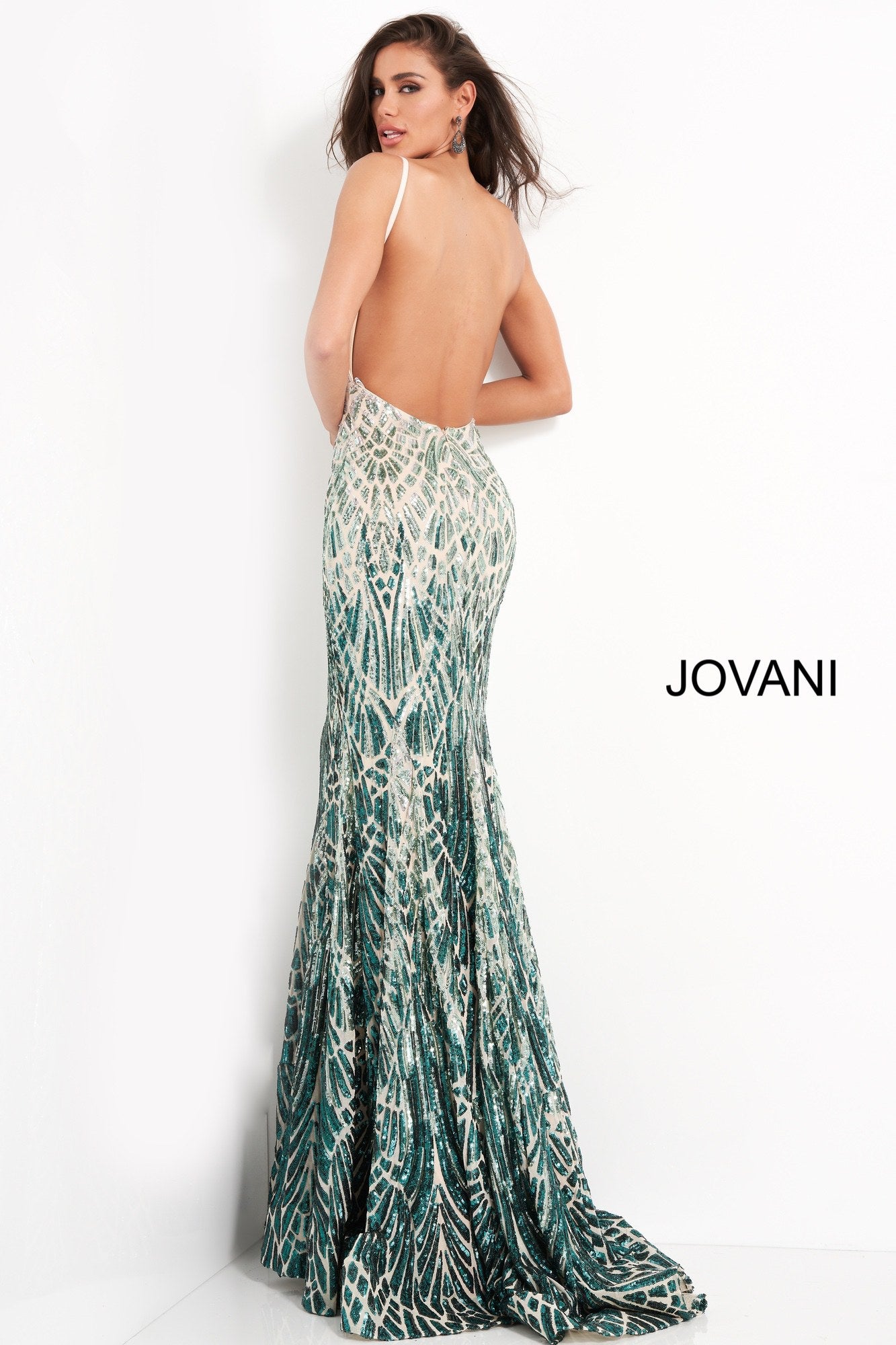 Jovani open back dress sale