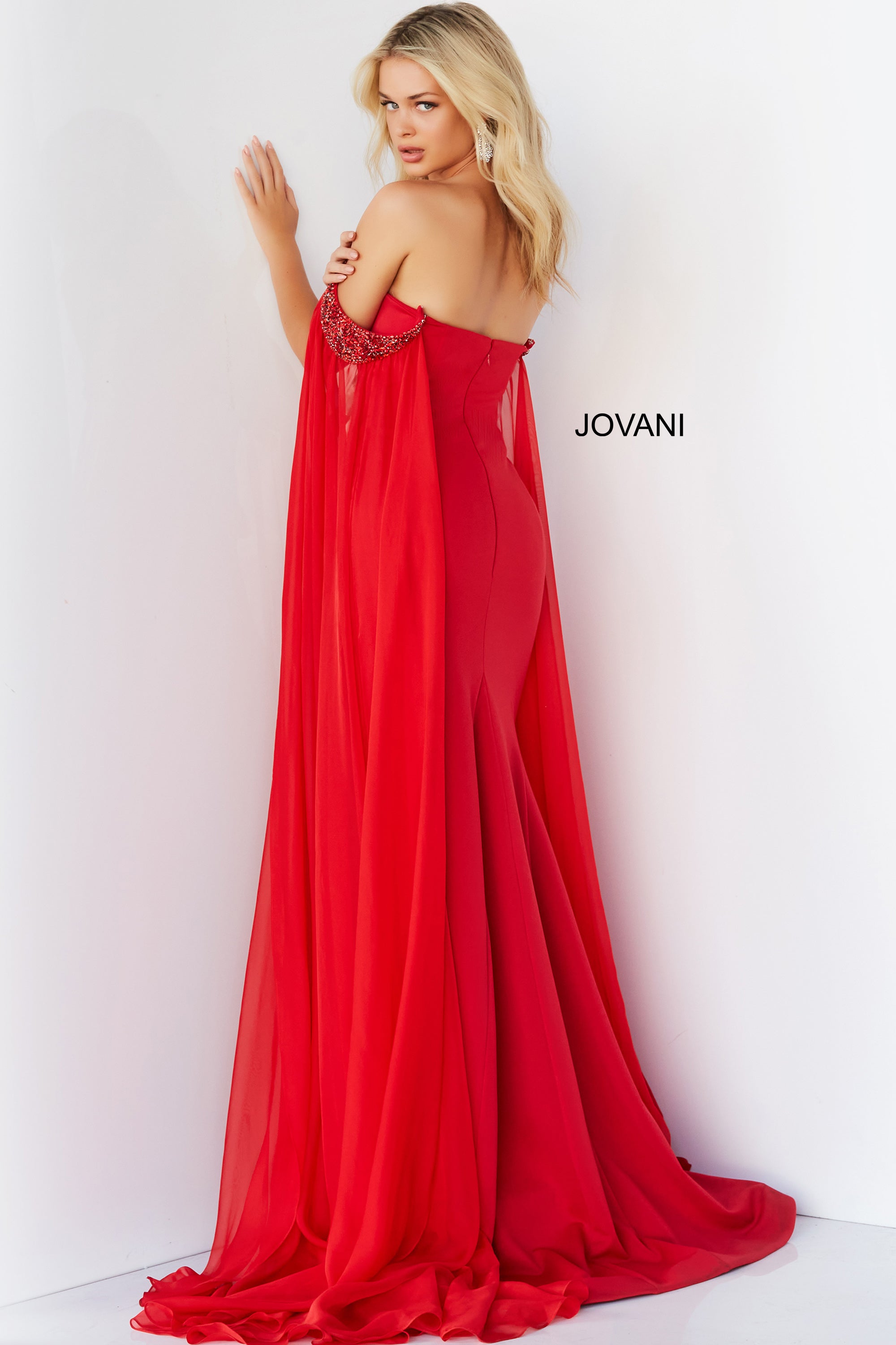 Sweetheart Neckline Red Chiffon Prom Dresses