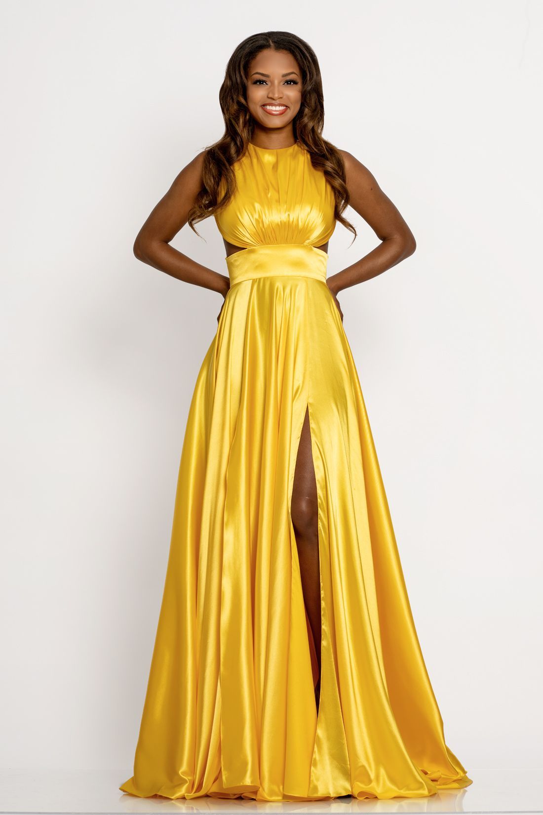 Double slit 2025 prom dress