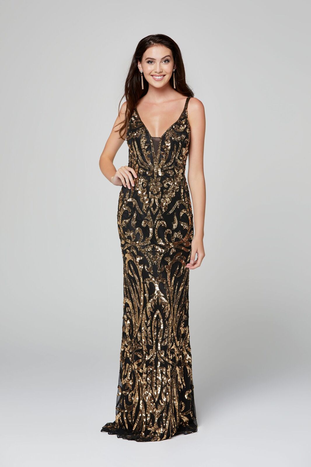 Black and gold formal evening gowns clearance