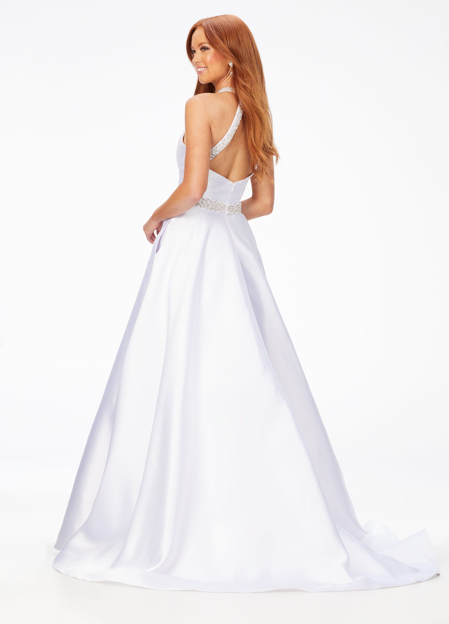 White halter outlet formal dress