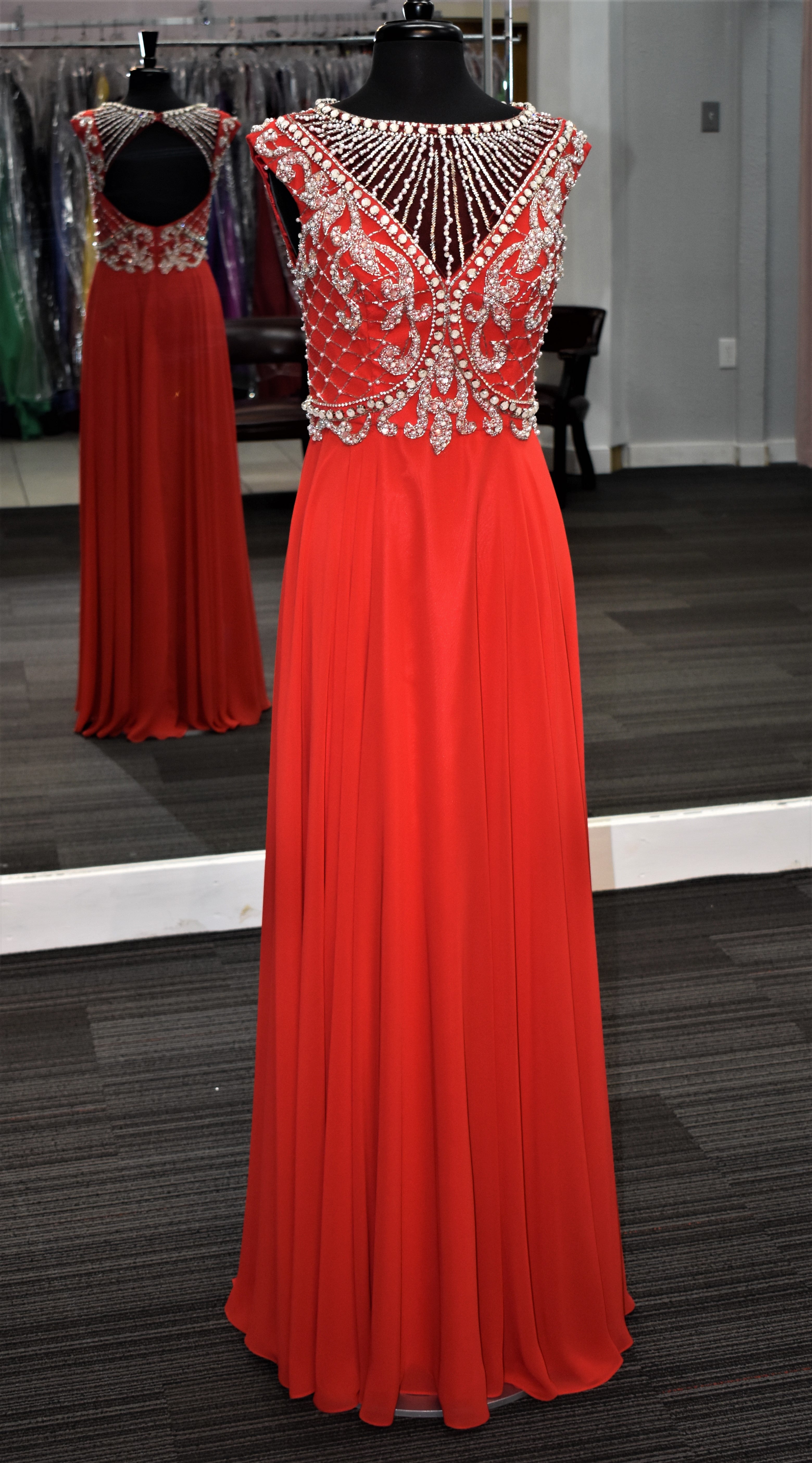 Red Chiffon Jovani