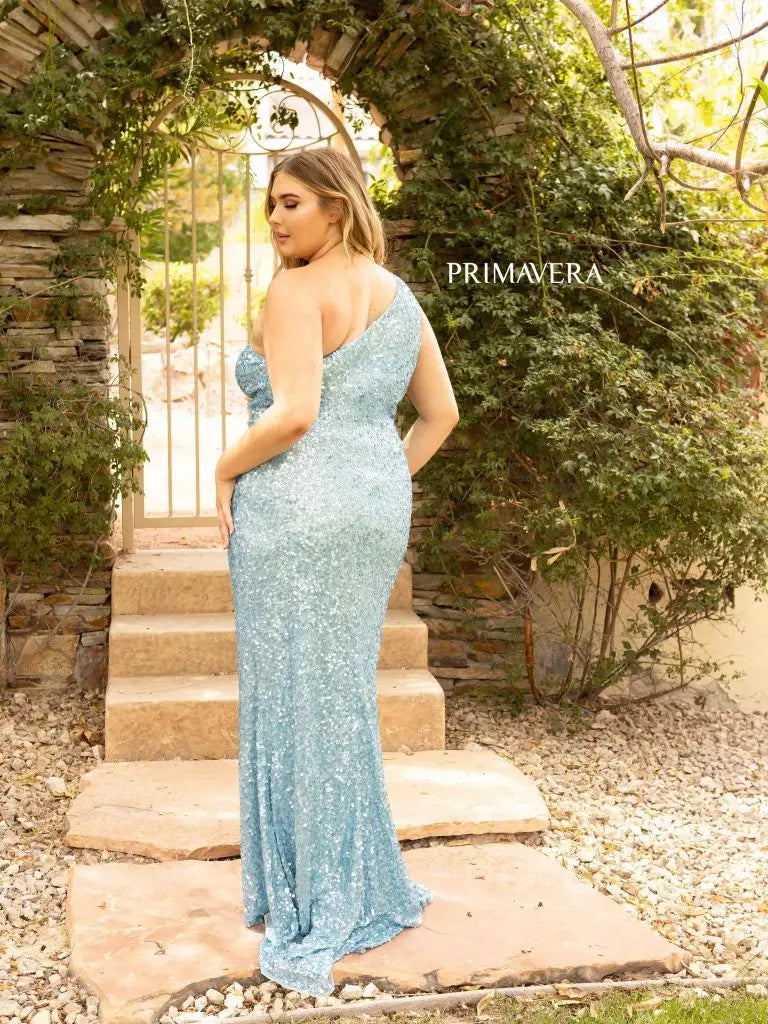 Primavera Couture 14004 Size 22 Gold Long Fitted One Shoulder Sequin P –  Glass Slipper Formals