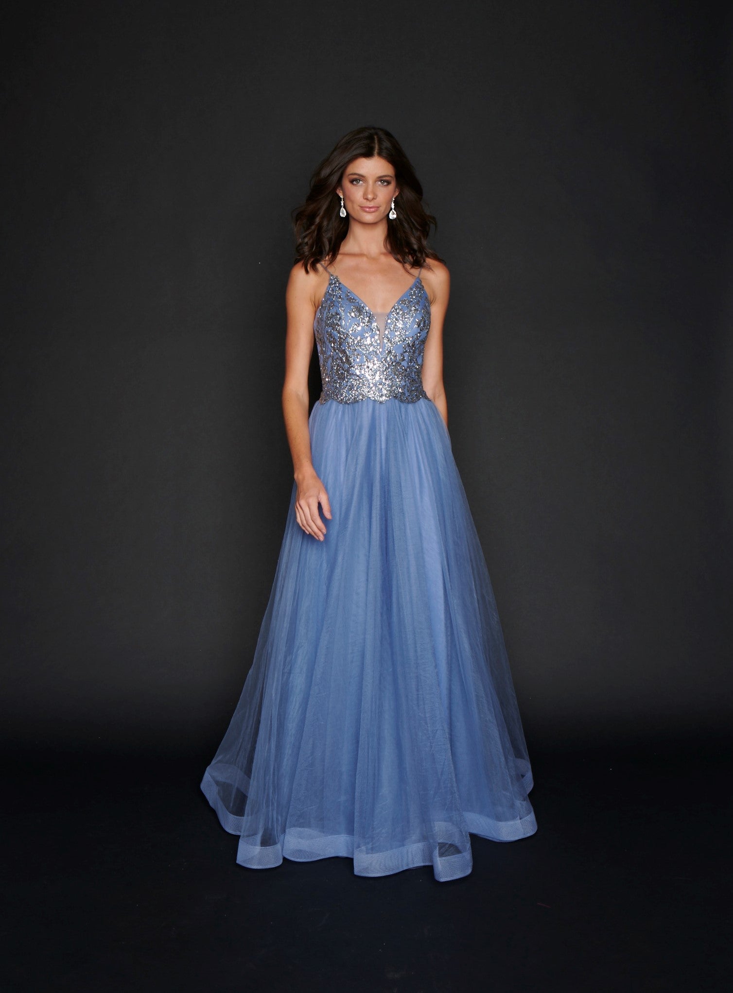 Steel blue formal on sale dress