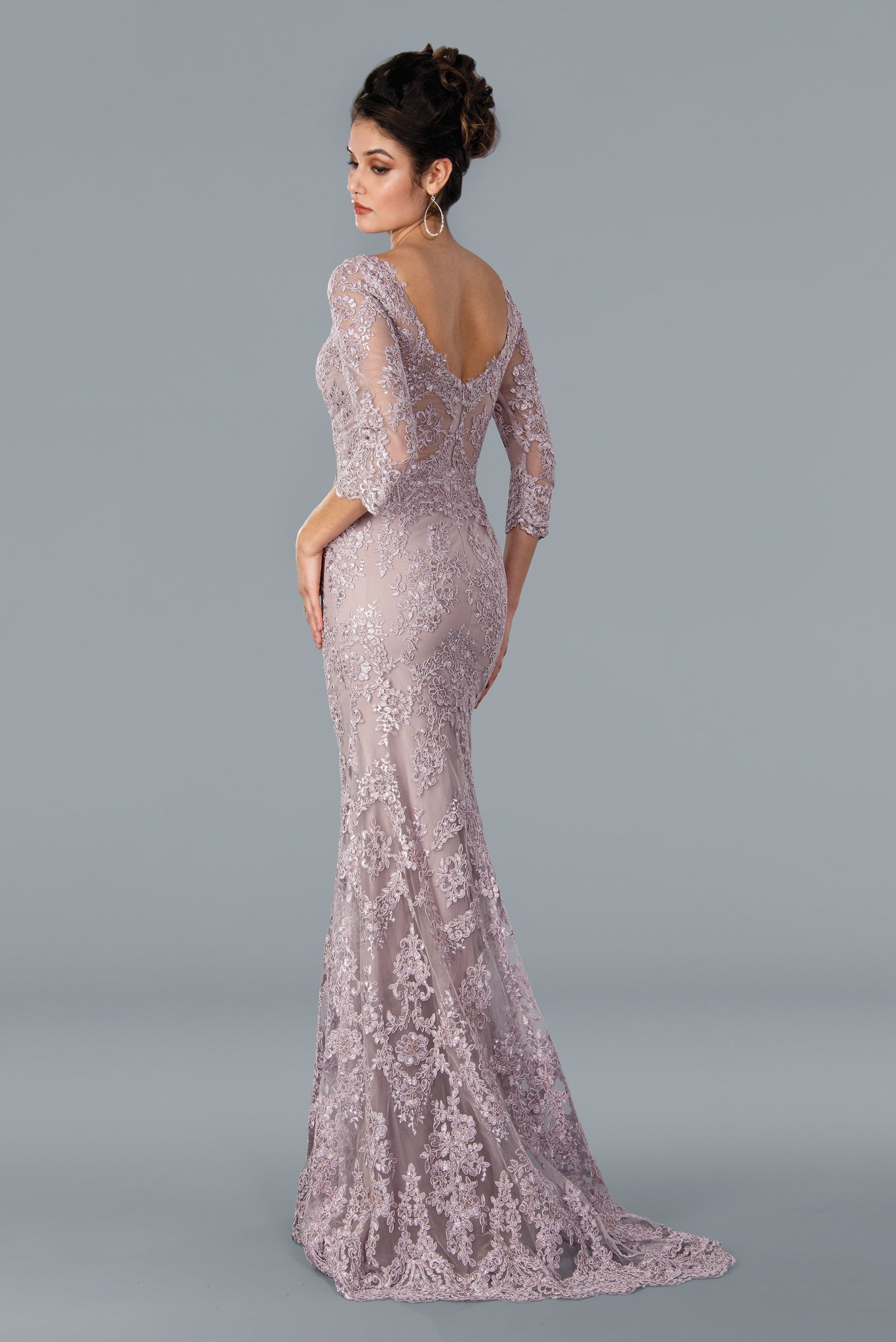 Long sleeve evening dresses for wedding guest sale