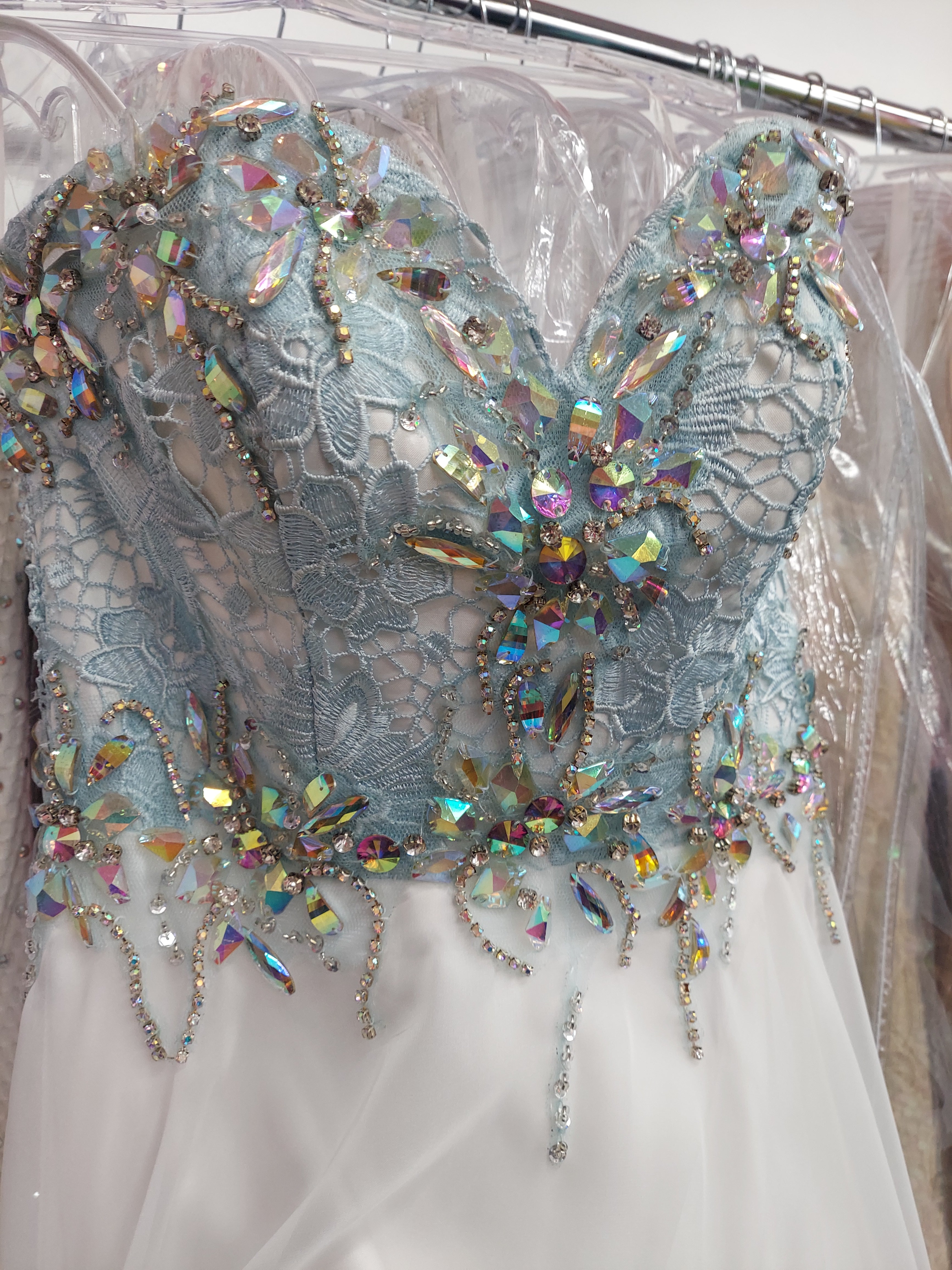 Turquoise and Silver Wedding Dress