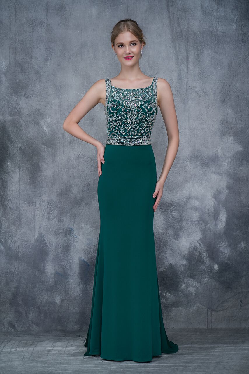 Nina Canacci 2166 embellished scoop top long jersey prom dress – Glass  Slipper Formals