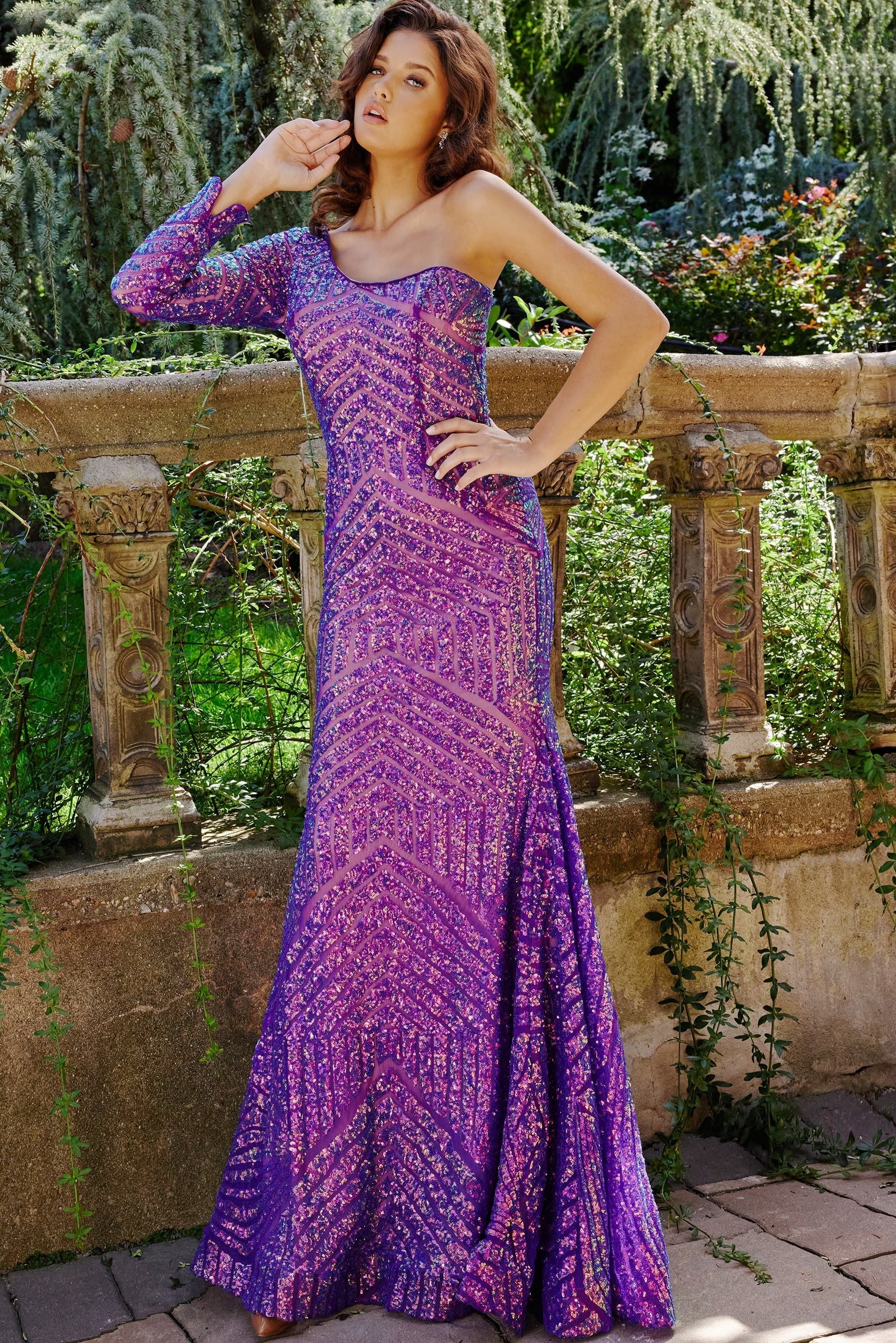 Purple form 2025 fitting dress