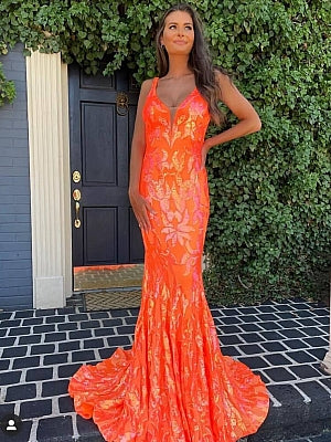 Jovani orange clearance dress