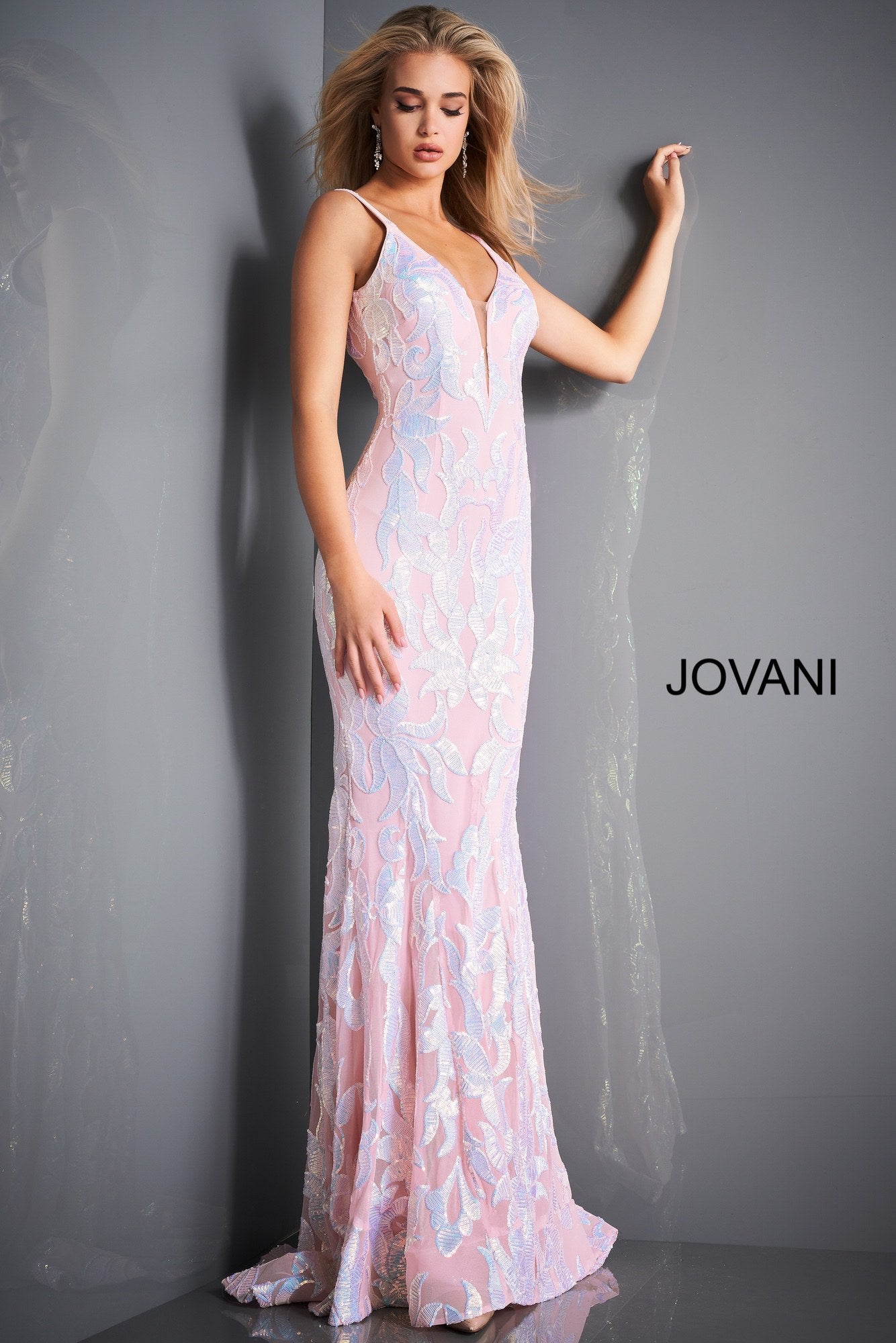 Jovani light cheap pink prom dress