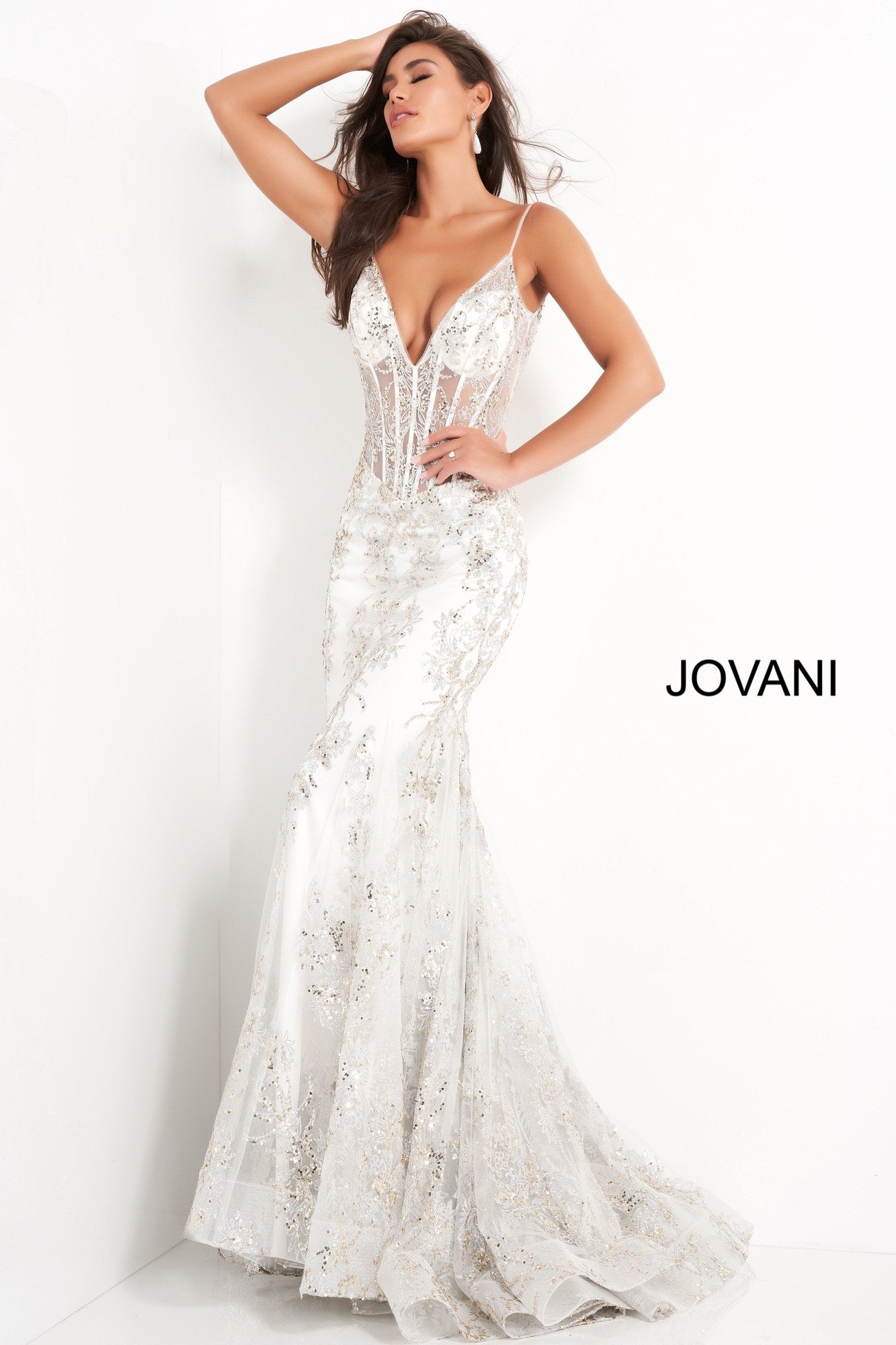 White and silver mermaid prom clearance dresses