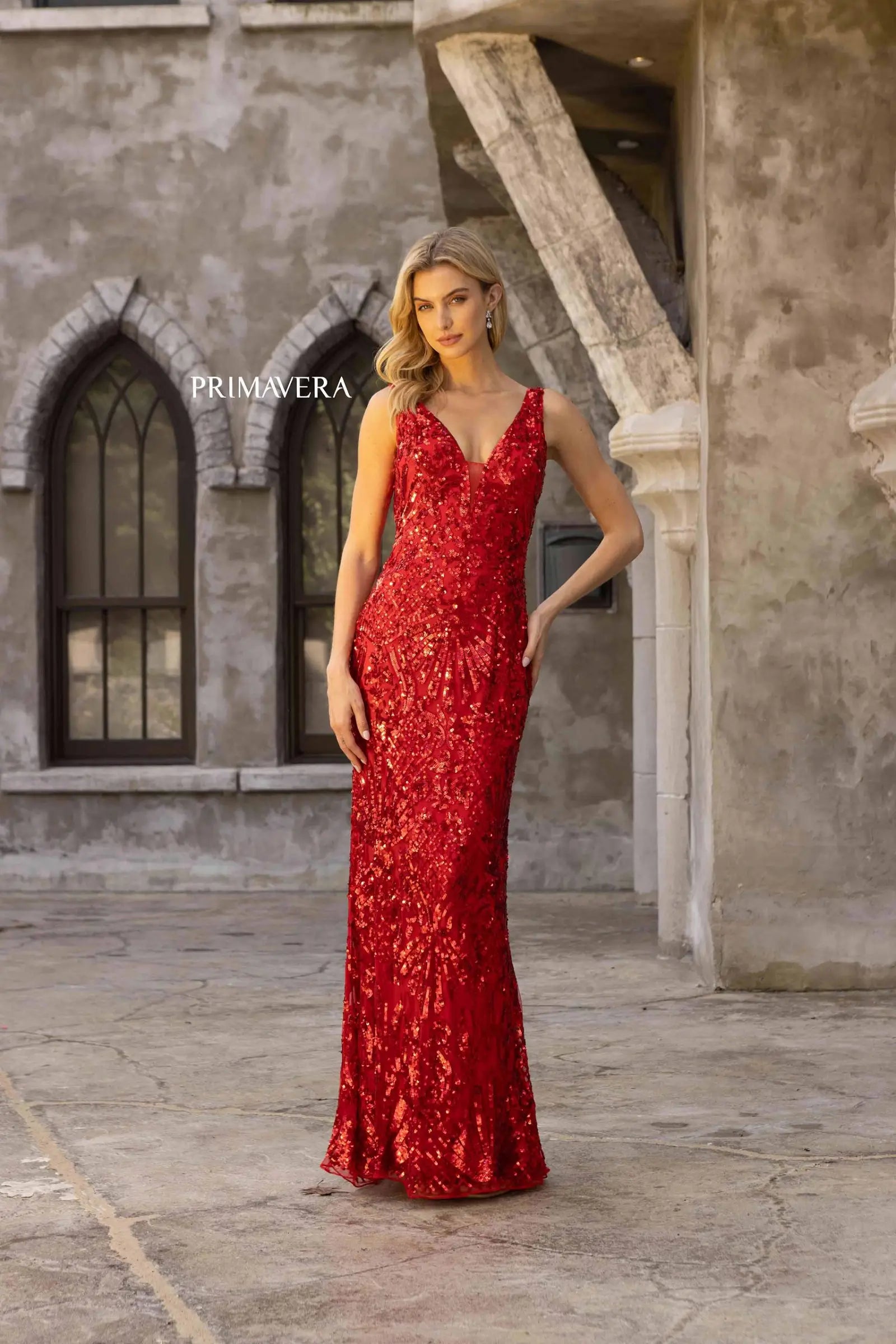 Primavera Couture 3908 Prom Dress Long Beaded Dress – Glass Slipper Formals