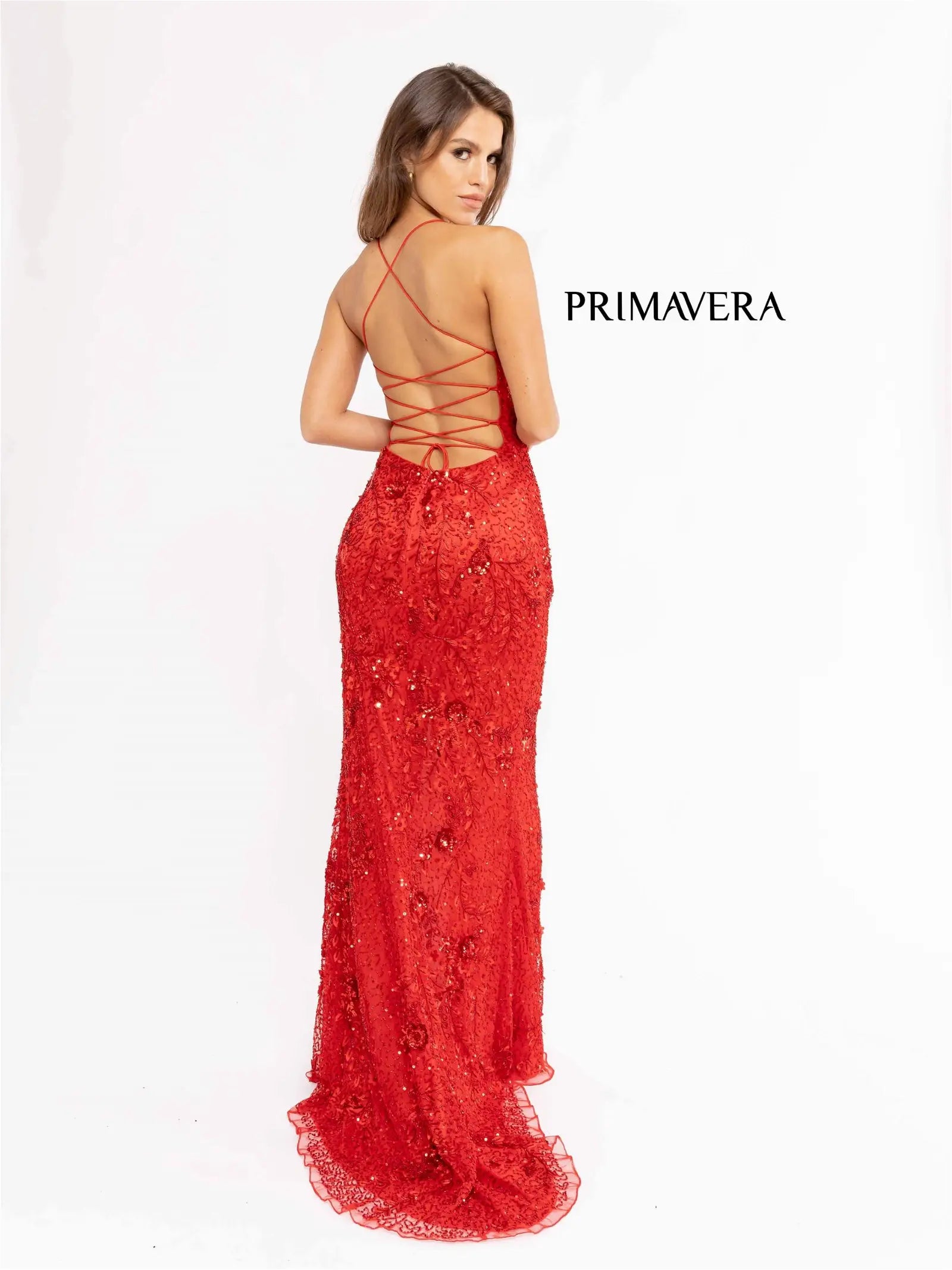 Primavera Couture 3931 Prom Dress Long Beaded Gown Backless sequin Formal  Gown