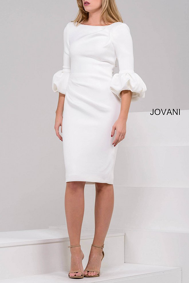 Jovani 39738 Three Quarter Sleeve Bateau Neckline Dress 39738