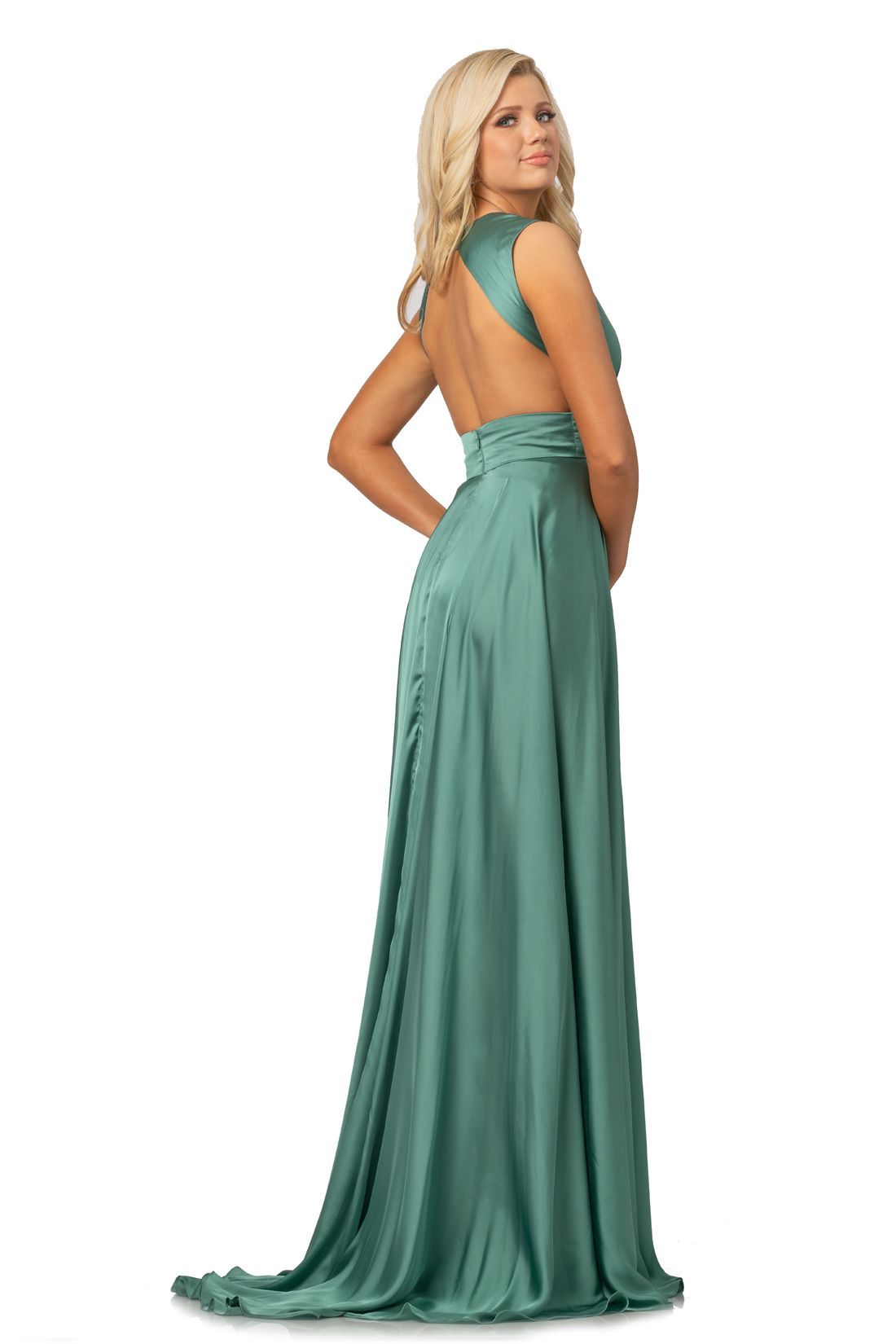 double slit prom dress