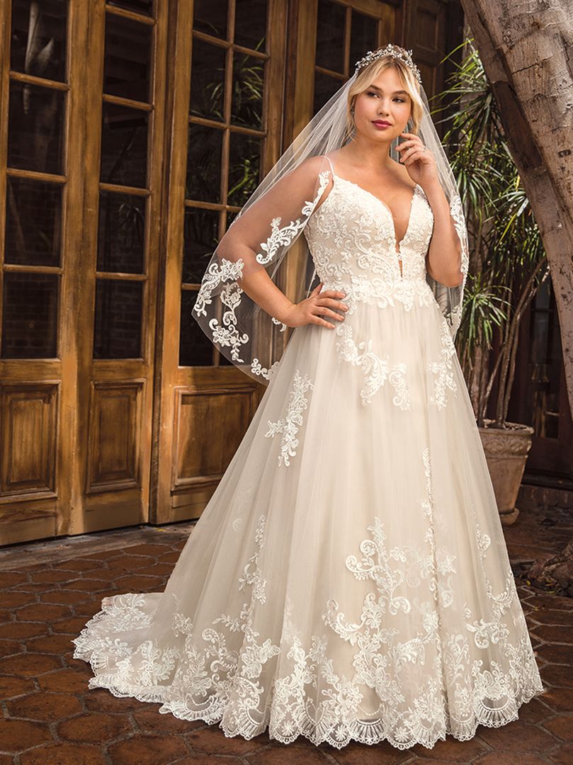 Casablanca Beloved BL286 Delilah Size 12 Lace A Line Wedding Dress