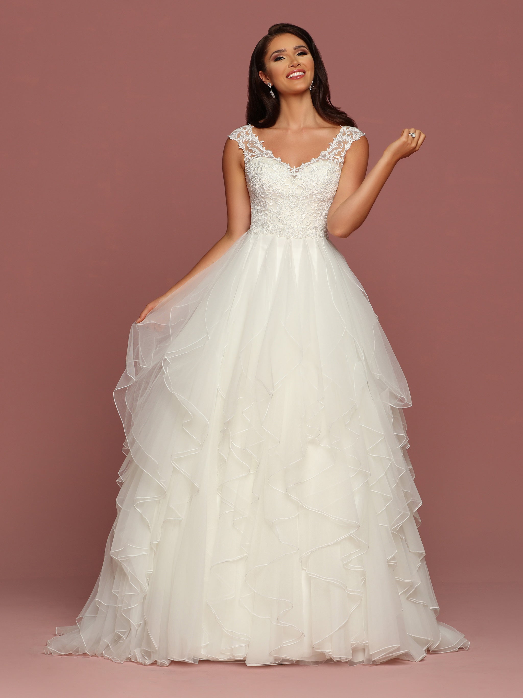 Ruffle Collar Wedding Dress