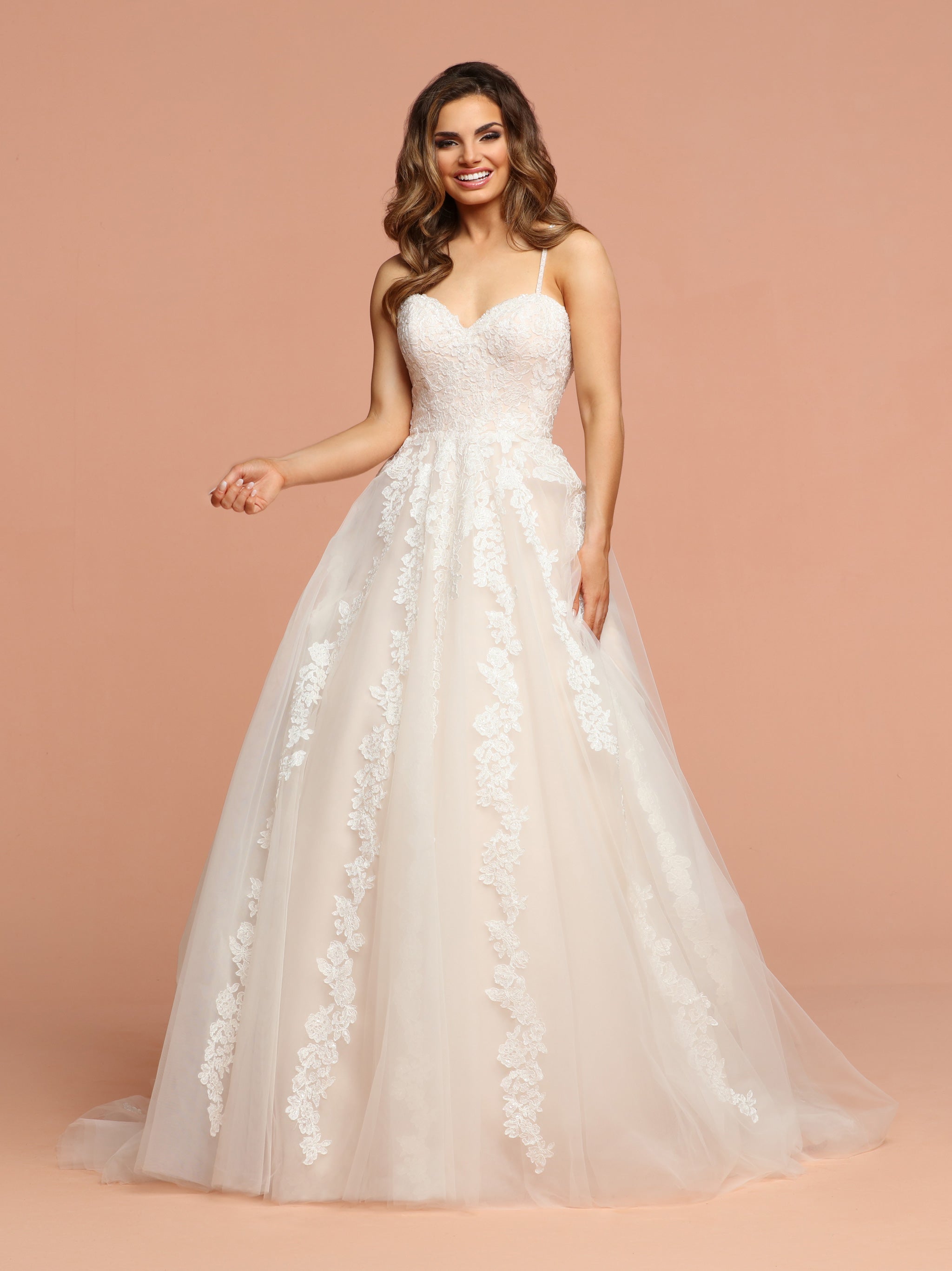 Cascading lace clearance gown