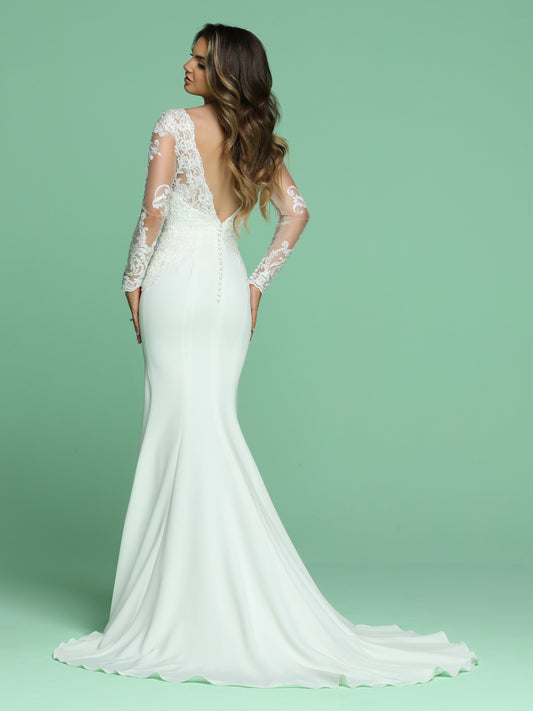 Bridal Lace Long Sleeve Mermaid Wedding Dress Size 6-18 Black Brides B