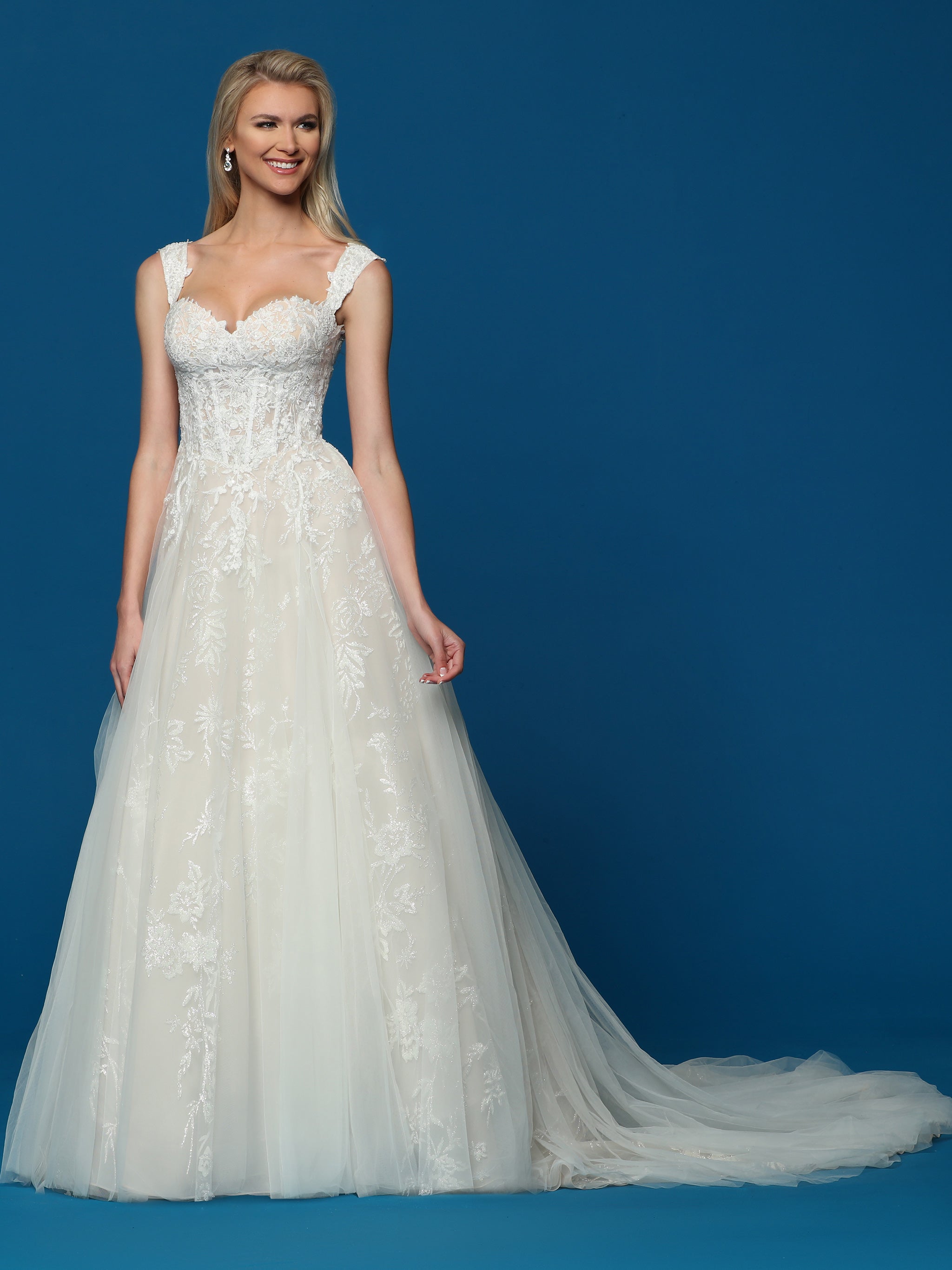 Embellished lace wedding clearance dress