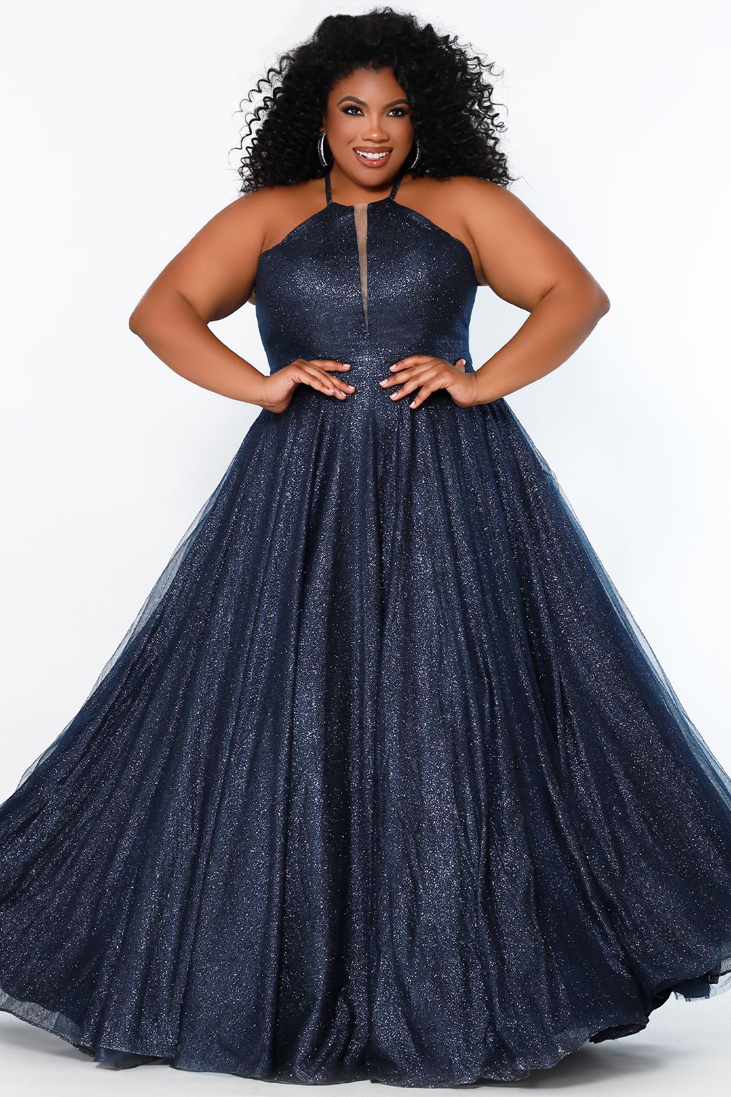 Navy tulle 2024 prom dress