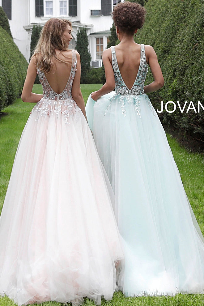 Floral Tulle Prom Dress