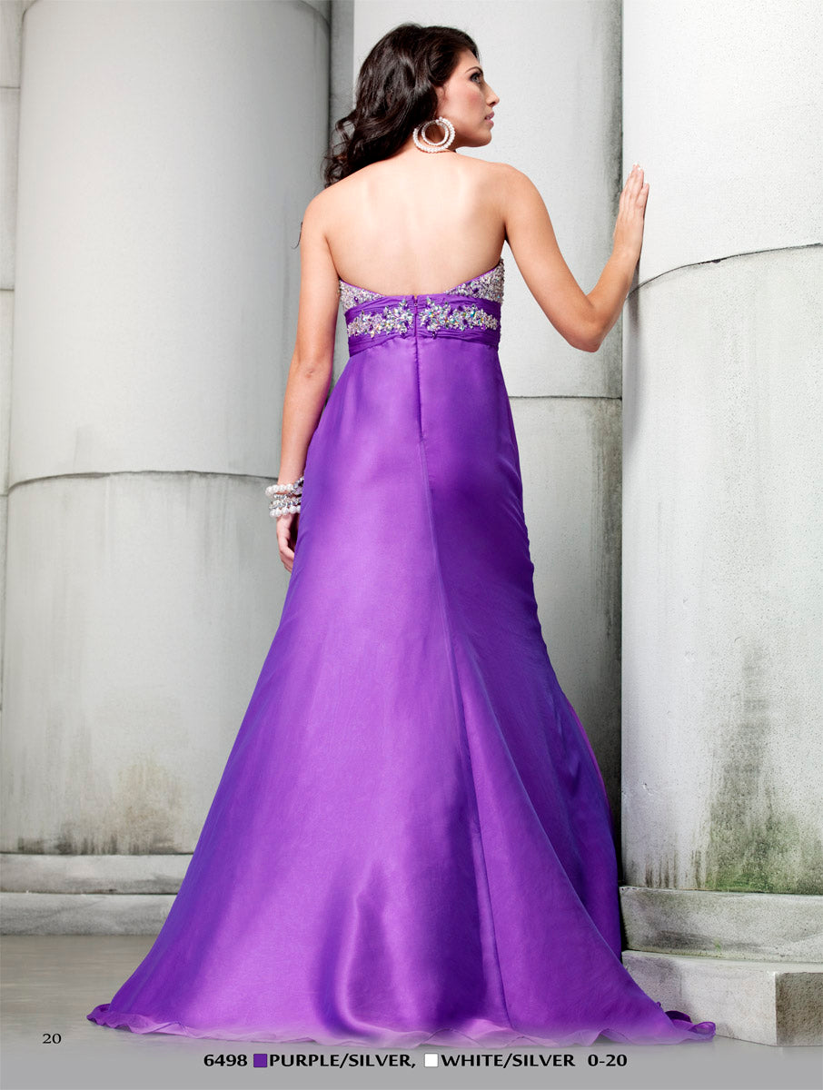 White and purple prom dress sale