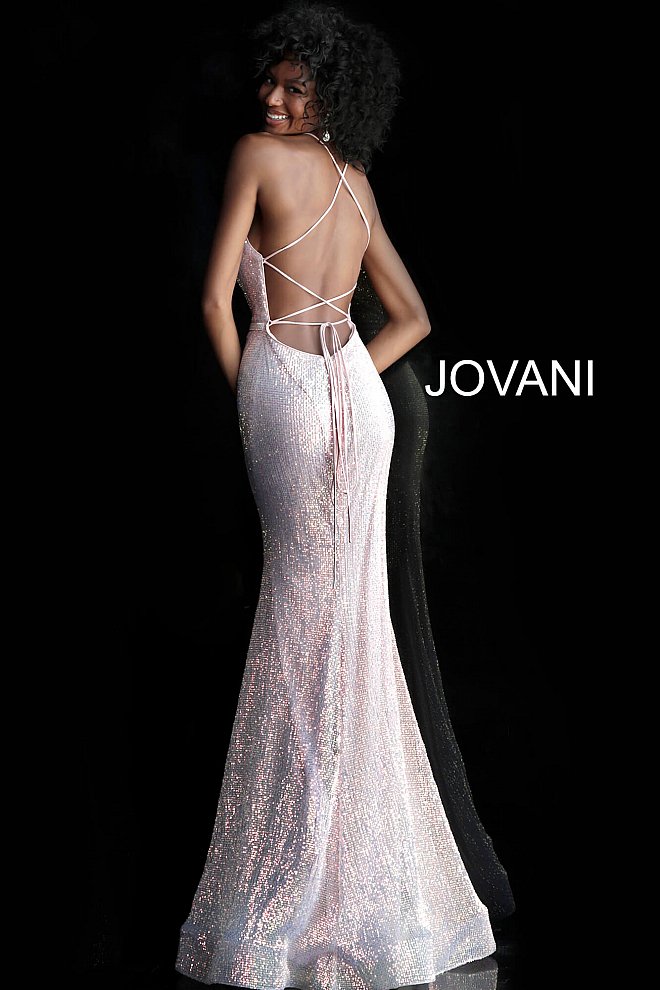 Jovani JVN 66948 size 4 Pink Long sequin Mermaid prom dress sequin eve Glass Slipper Formals