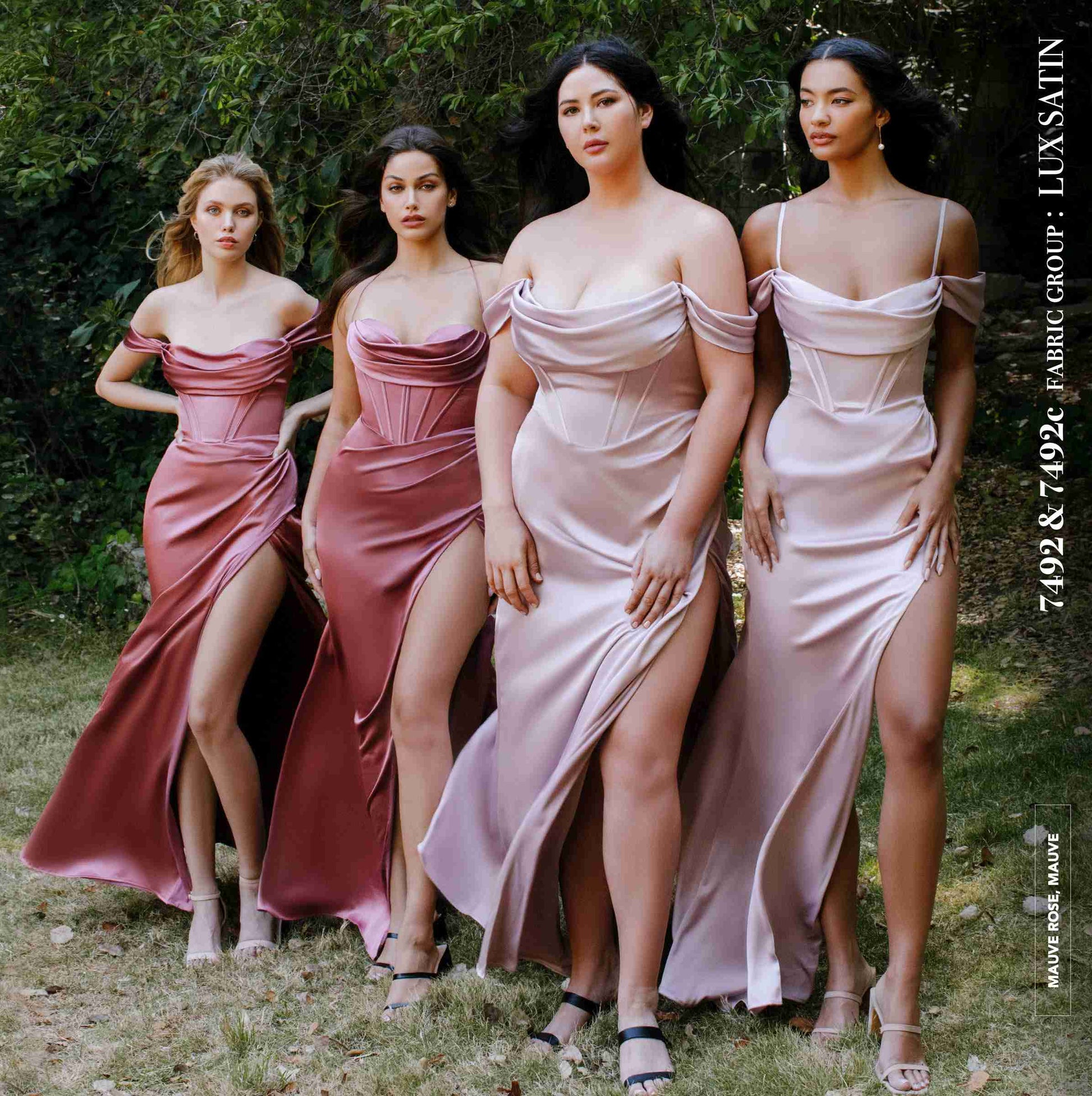 in Stock Ladivine CD242 Size 14 Rose Gold Long Pleated Chiffon A Line Bell Sleeve V Neck Formal Dress Bridesmaid Gown