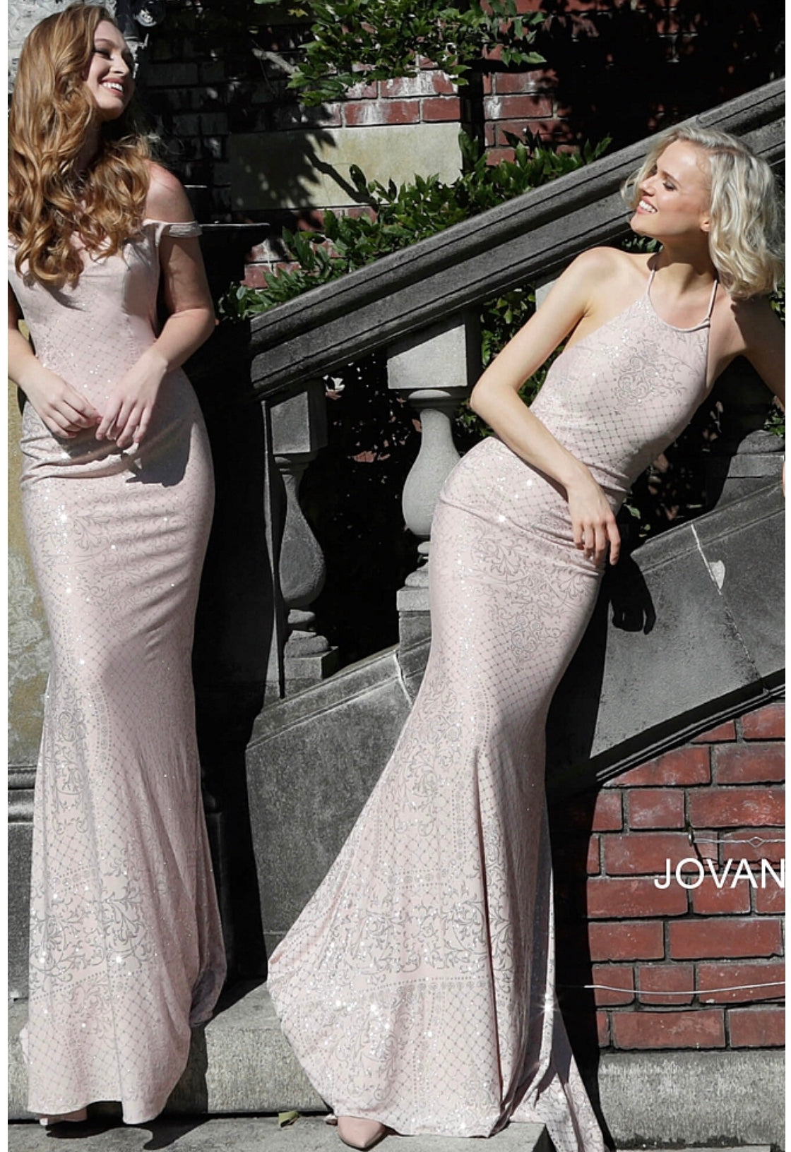 Jovani JVN60139 Size 6 Red Shimmer Prom Dress Long Glitter Gown Off Th ...