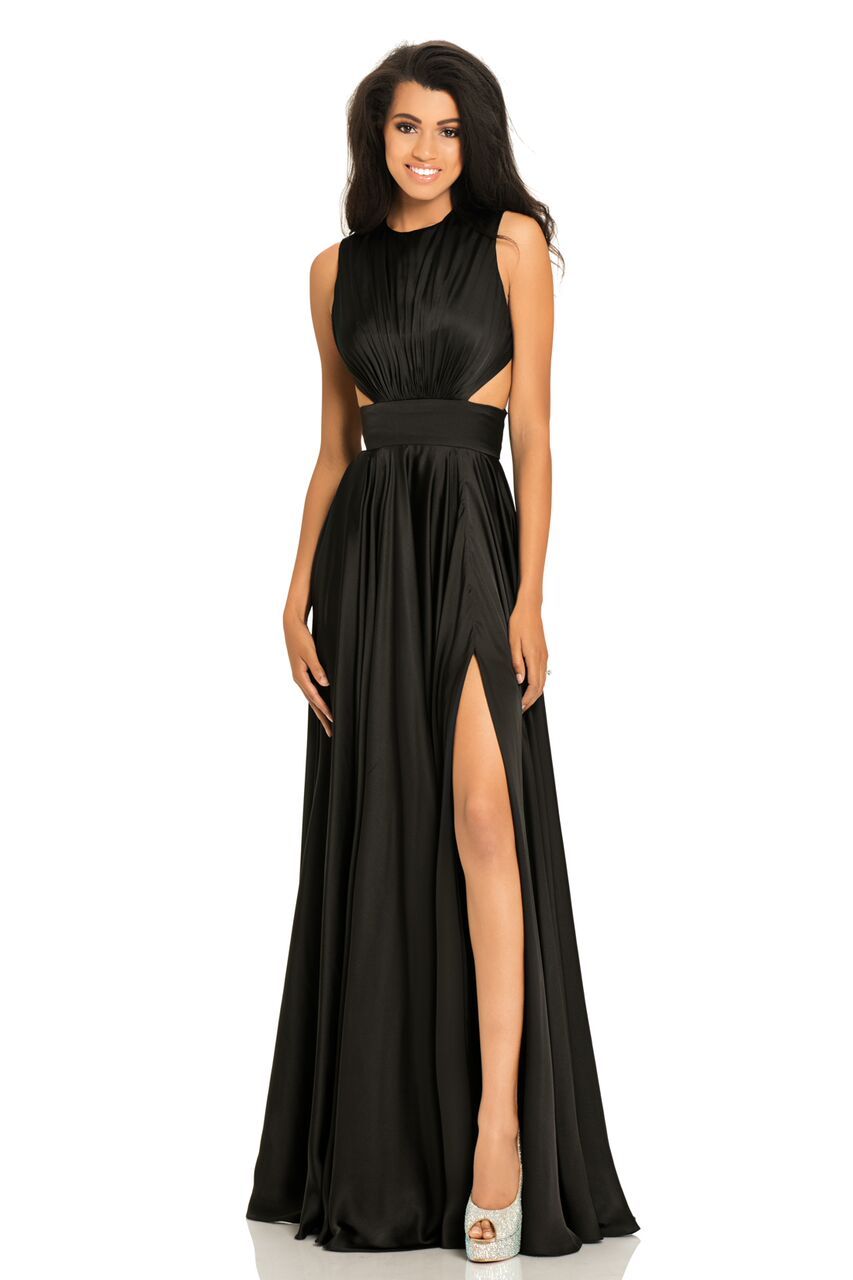 double slit prom dress