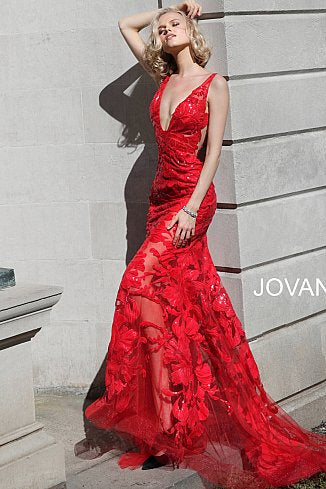 Black prom dress with clearance red roses