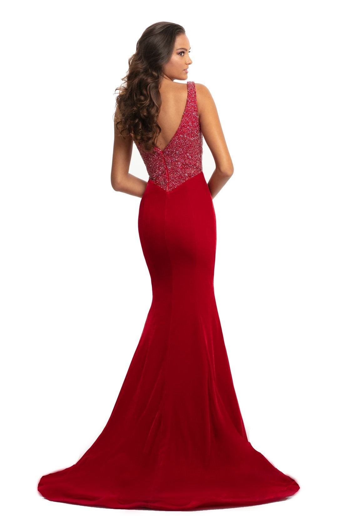 Red Velvet Mermaid Prom Dresses