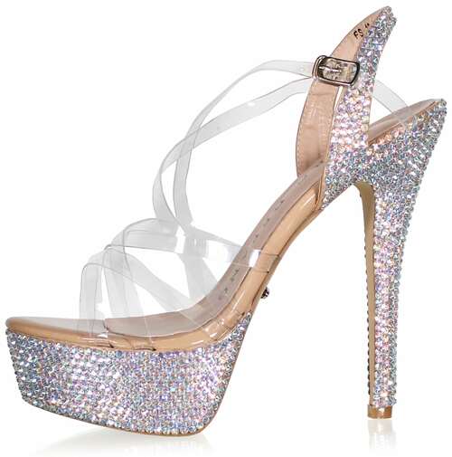 Silver Holographic Faux Leather Glitter Sole Diamante Detail Lace Up Heel |  Ankle wrap heels, Heels, Lace up heels