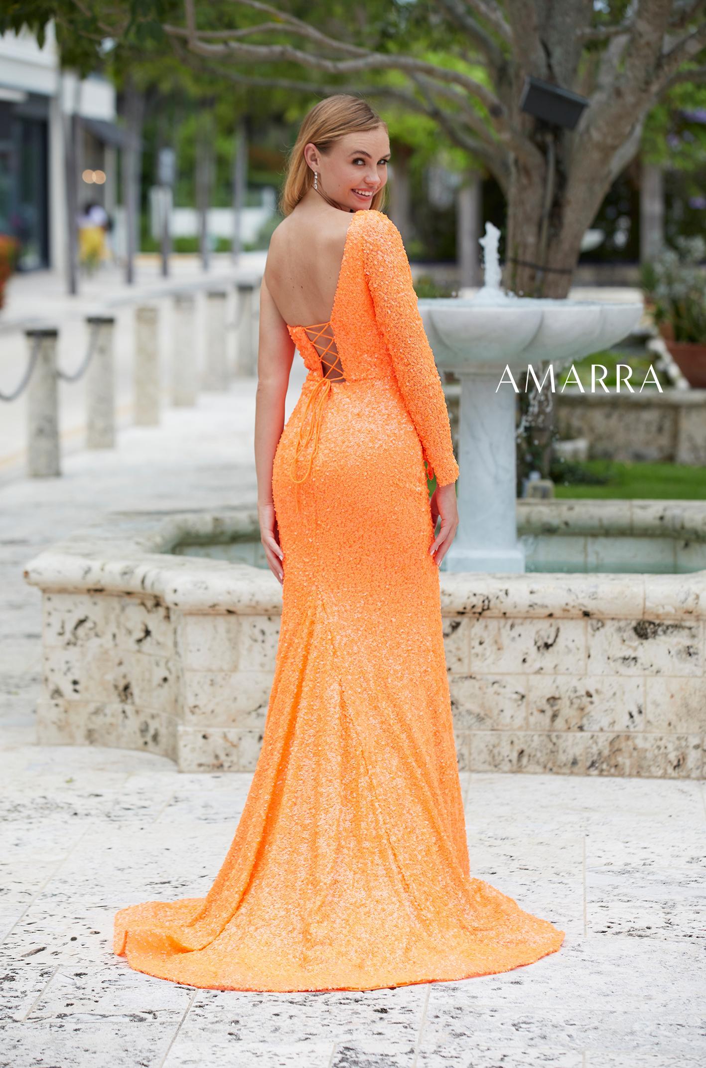 Blue and Orange Prom Dresses