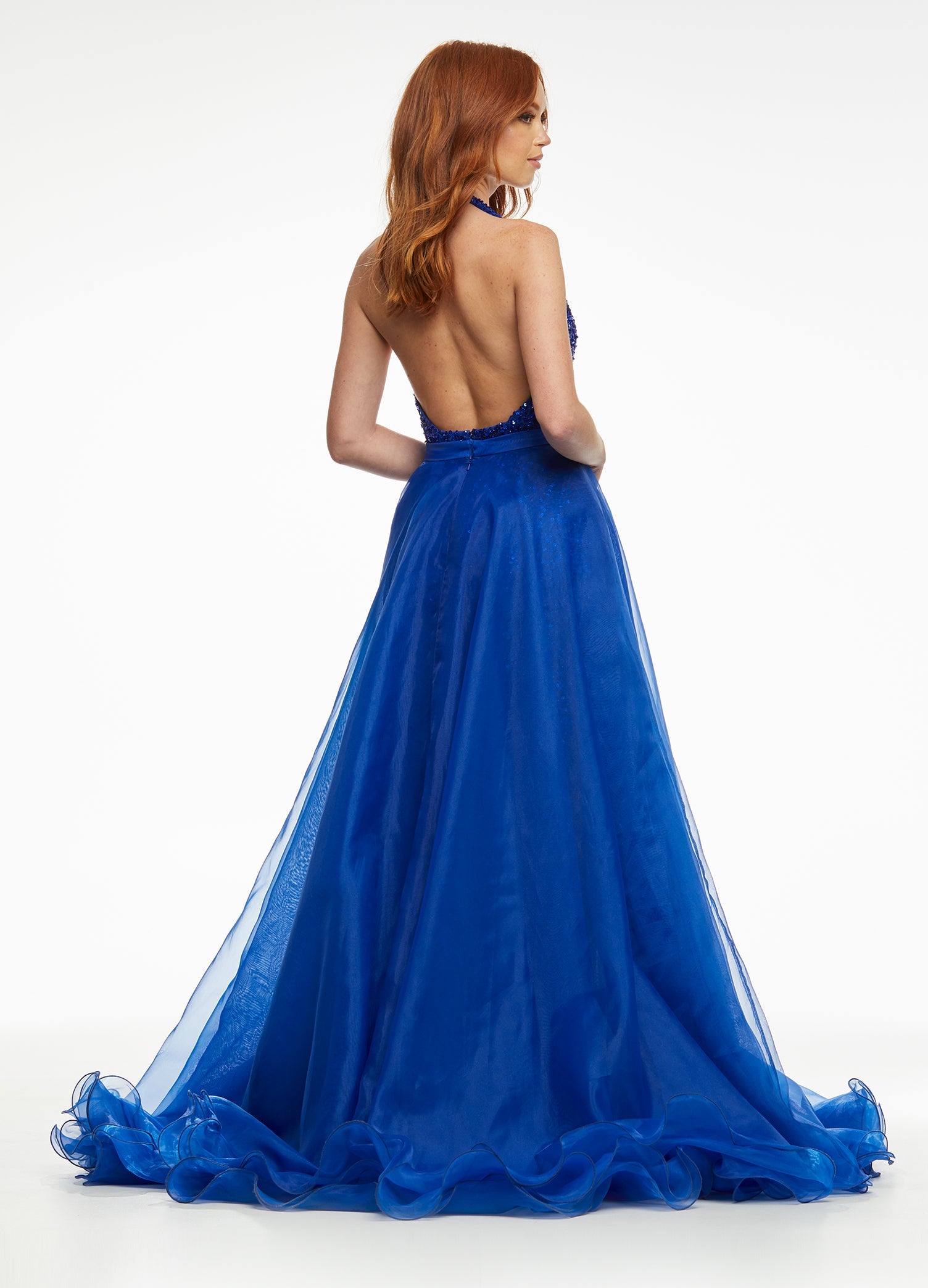 Evening gown with overskirt hotsell