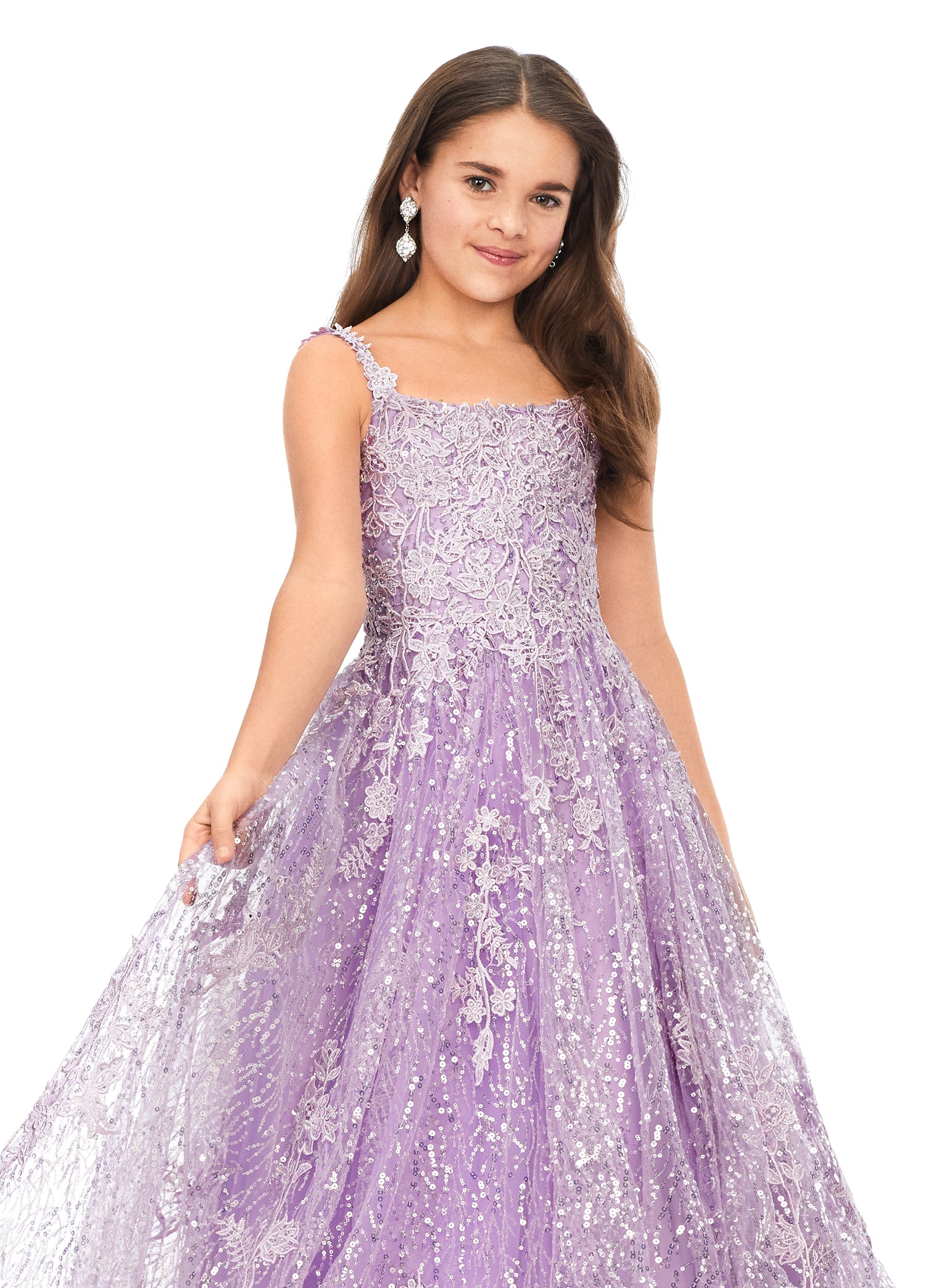 Ashley Lauren Kids 8162 Size 6, 10, 14 Lilac Lace Girls Jumpsuit Forma –  Glass Slipper Formals