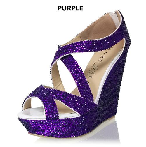 Chic / Beautiful Purple 2018 14 cm Pointed Toe High Heels Beading Crystal  Rhinestone Prom Stiletto Heels Pumps Wedding Womens Shoes