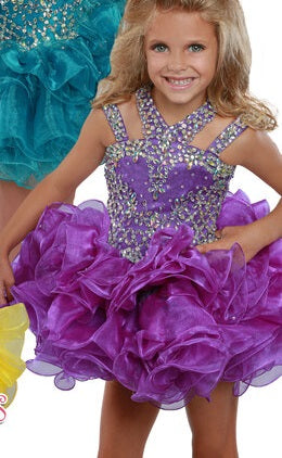 Ritzee Girls 279 Size 2 Cupcake Short Pageant Dress Layer Ruffle